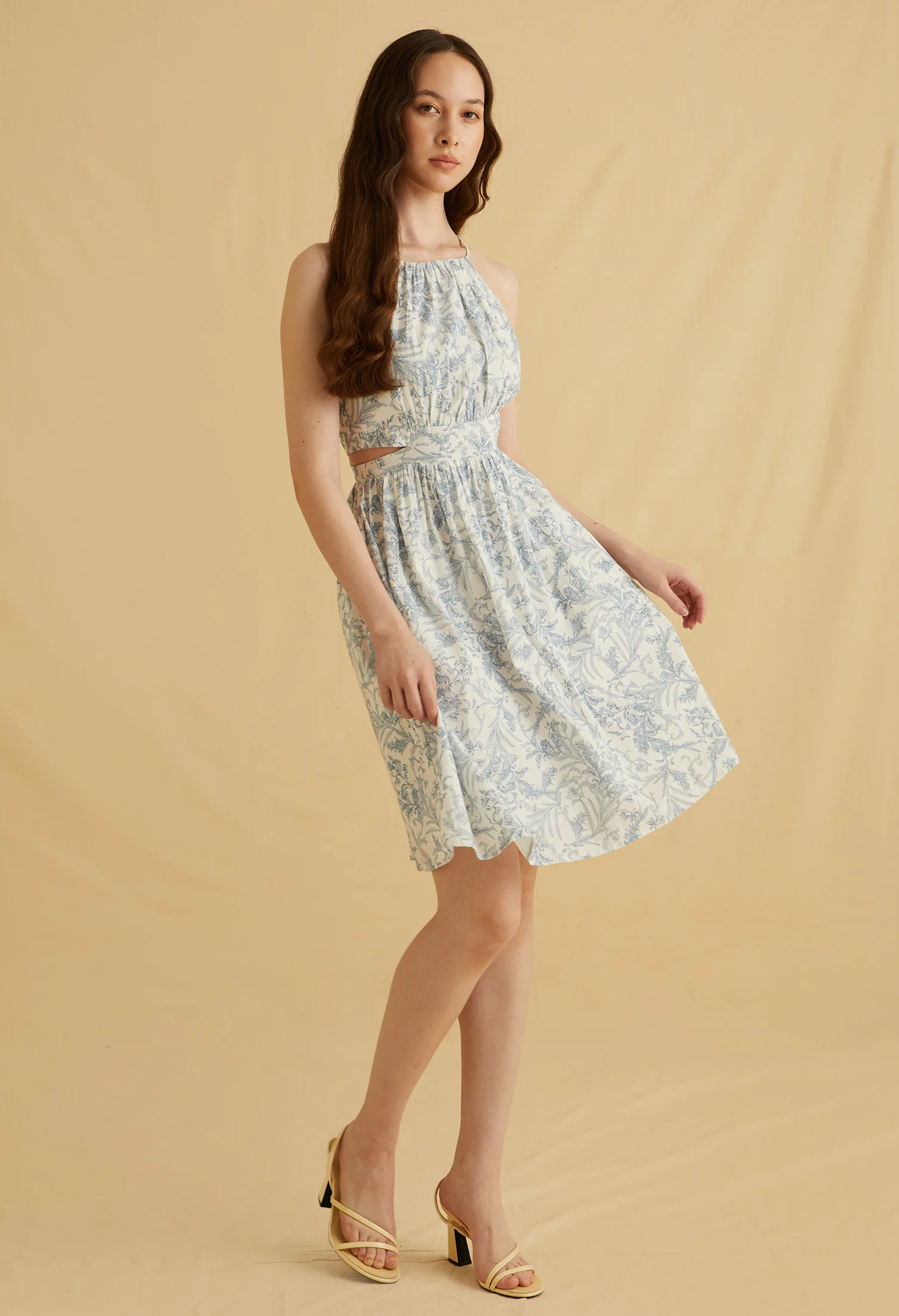 Ravello Bloom Halter Mini Dress