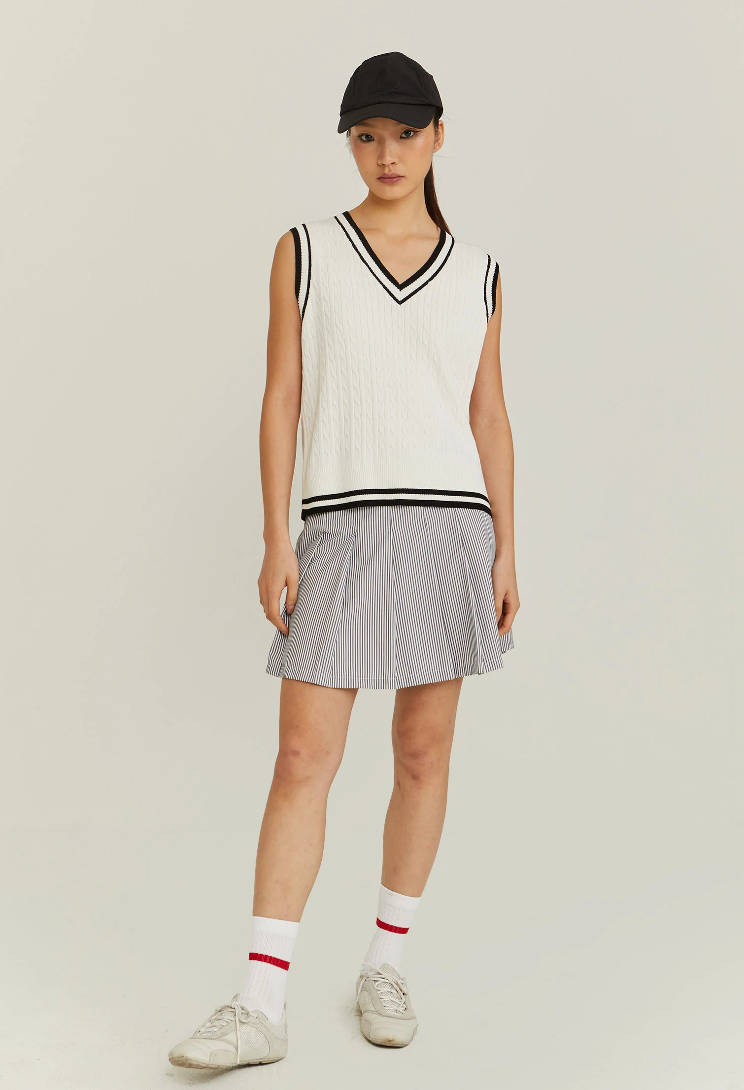 V-Neck Varsity Knitted Vest