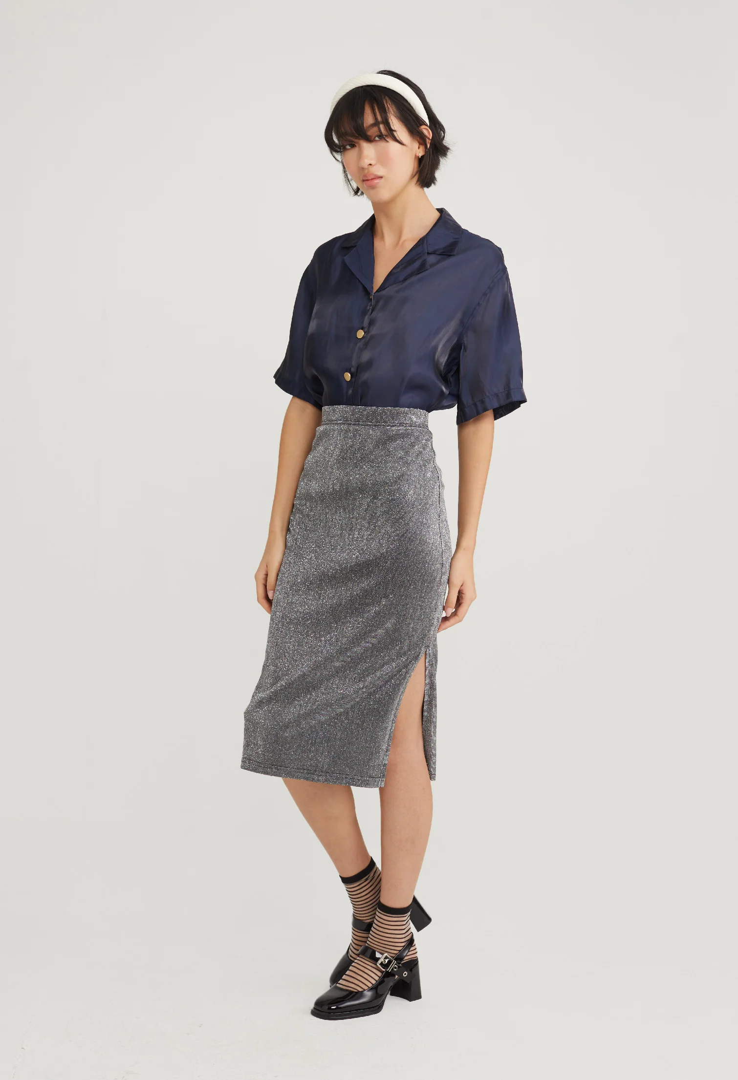 Iridescent Glitter Pencil Skirt