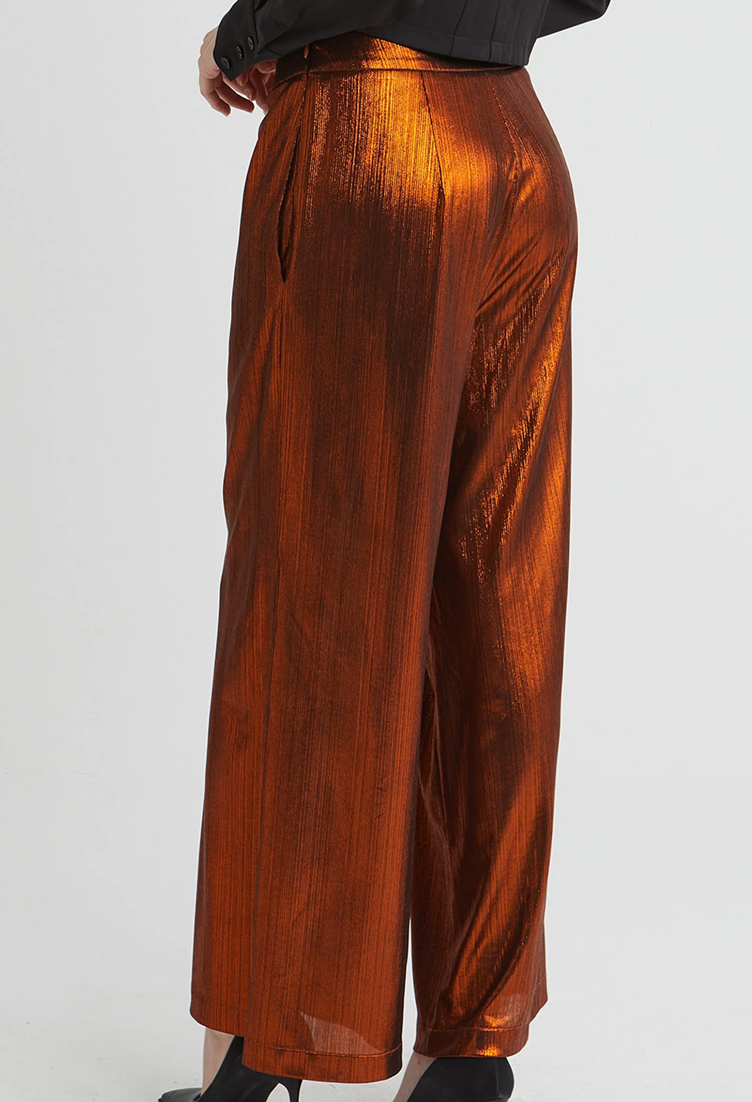 Textured Satin Pants