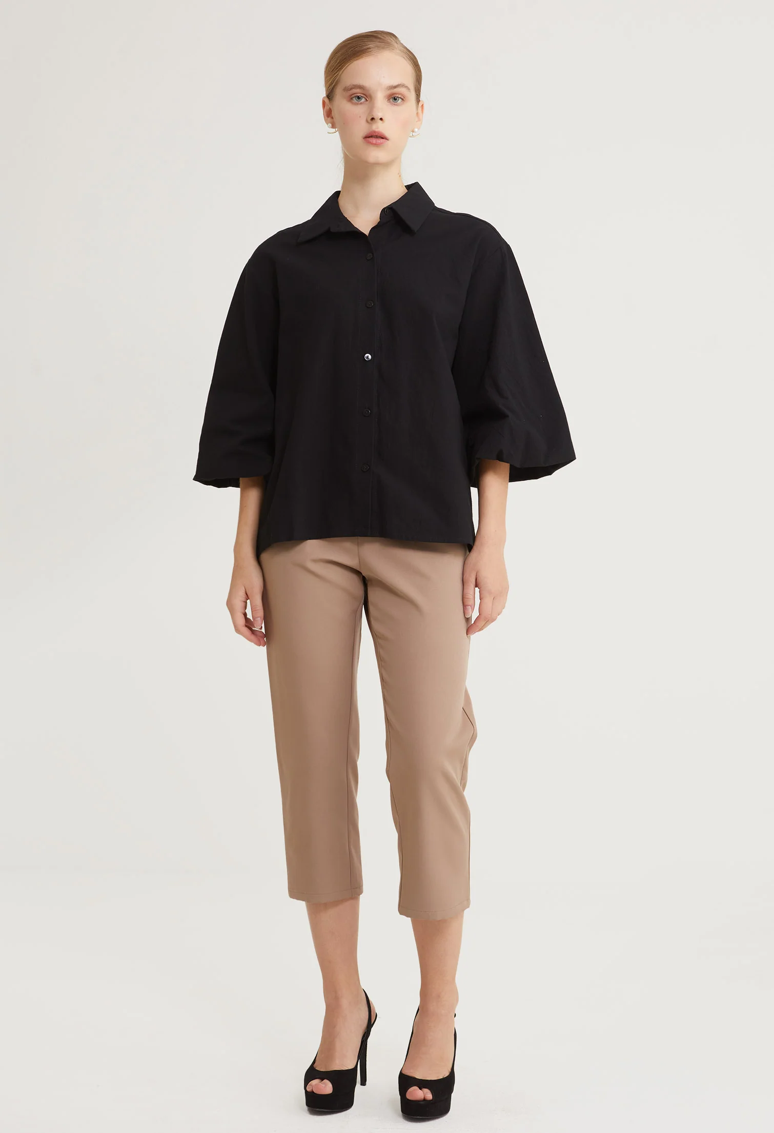 Regal Flare Button-Up Top