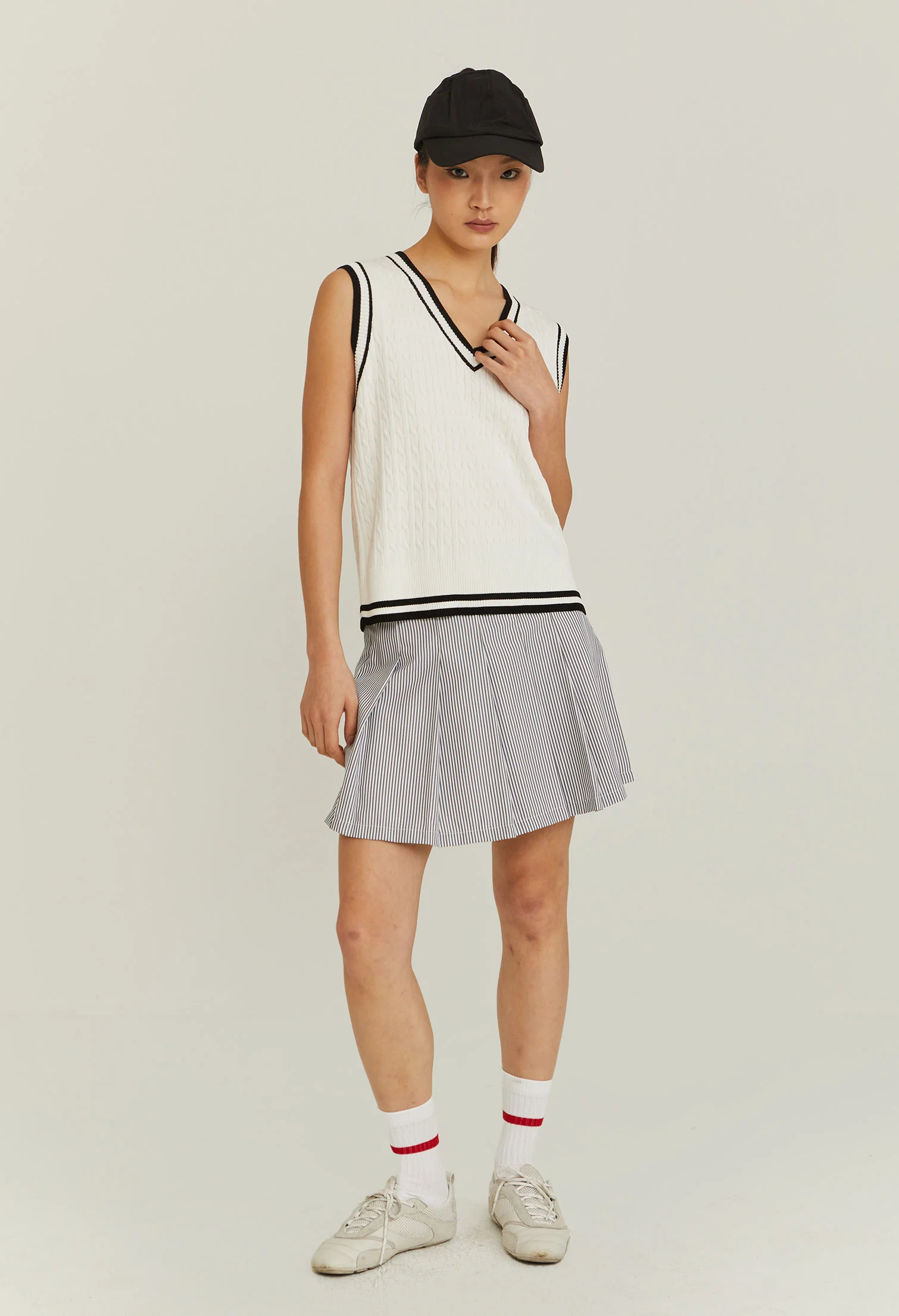 V-Neck Varsity Knitted Vest