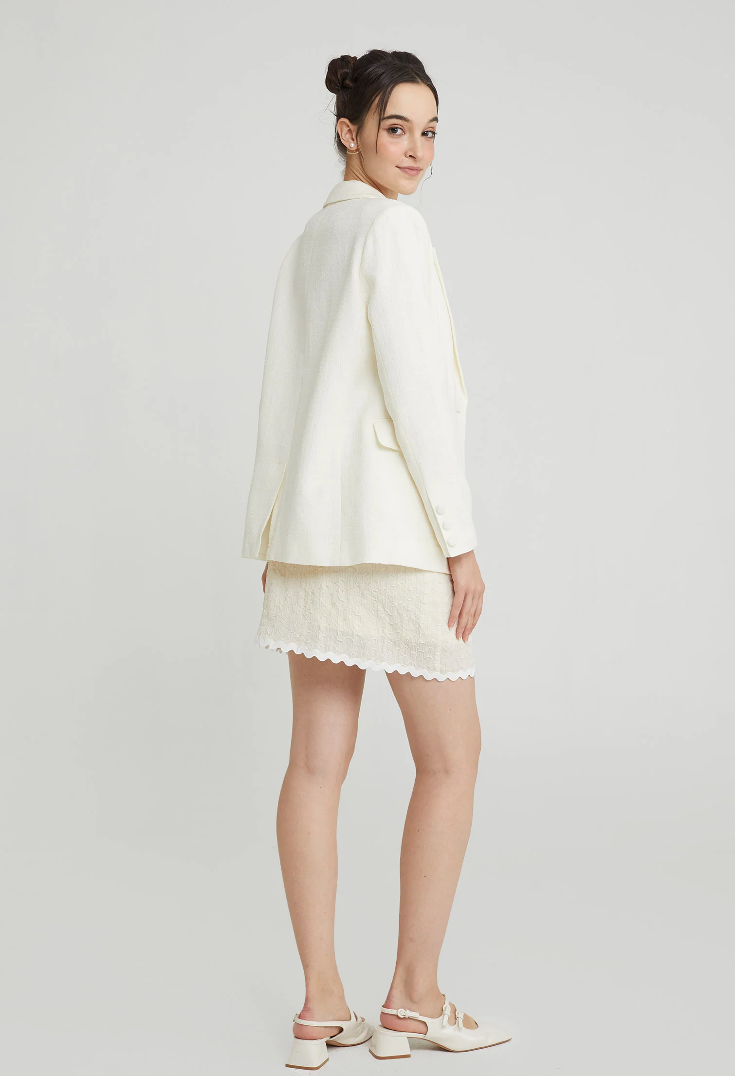 Back Slit Tweed Jacket