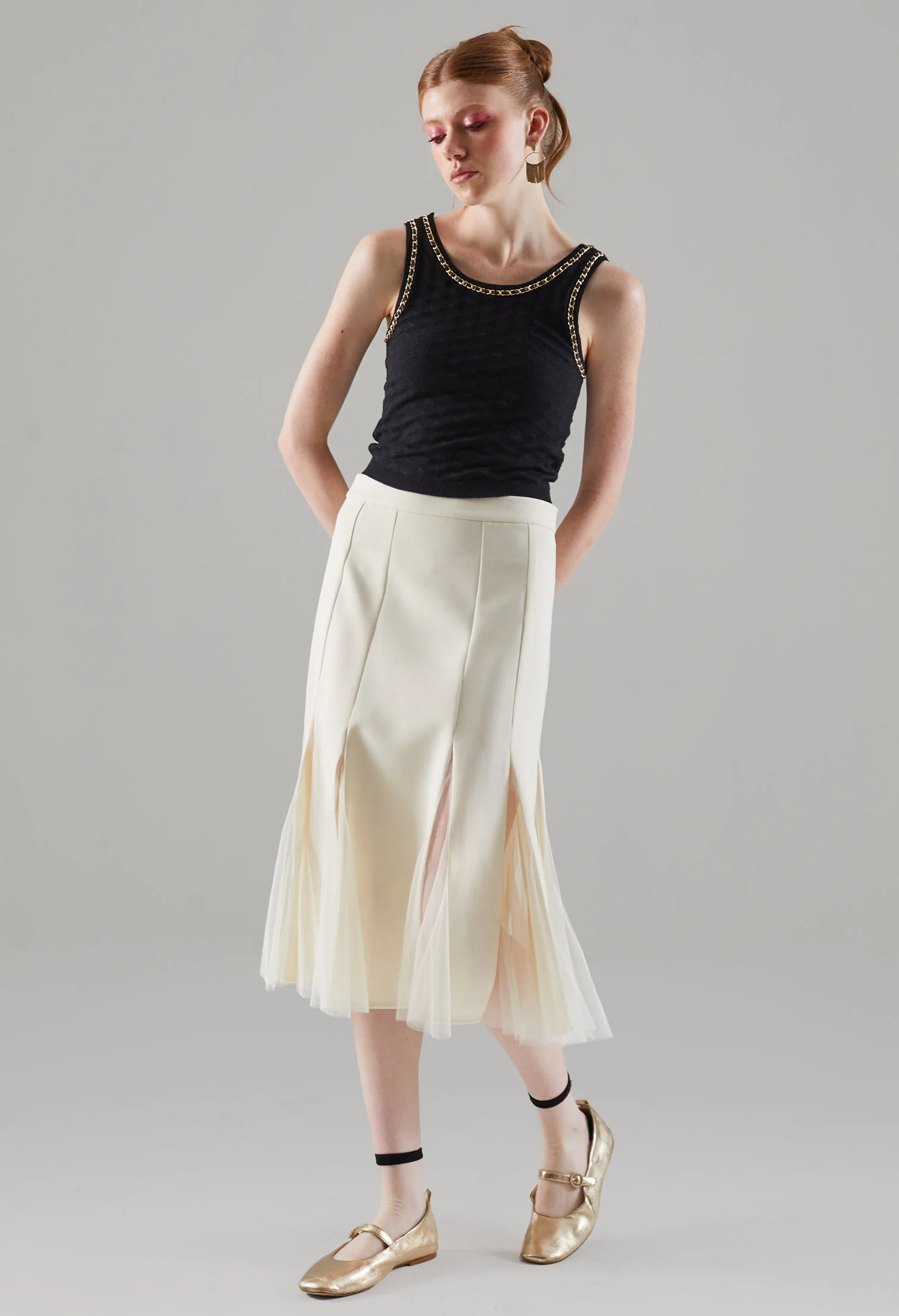 Faux Chained Knitted Sleeveless Top