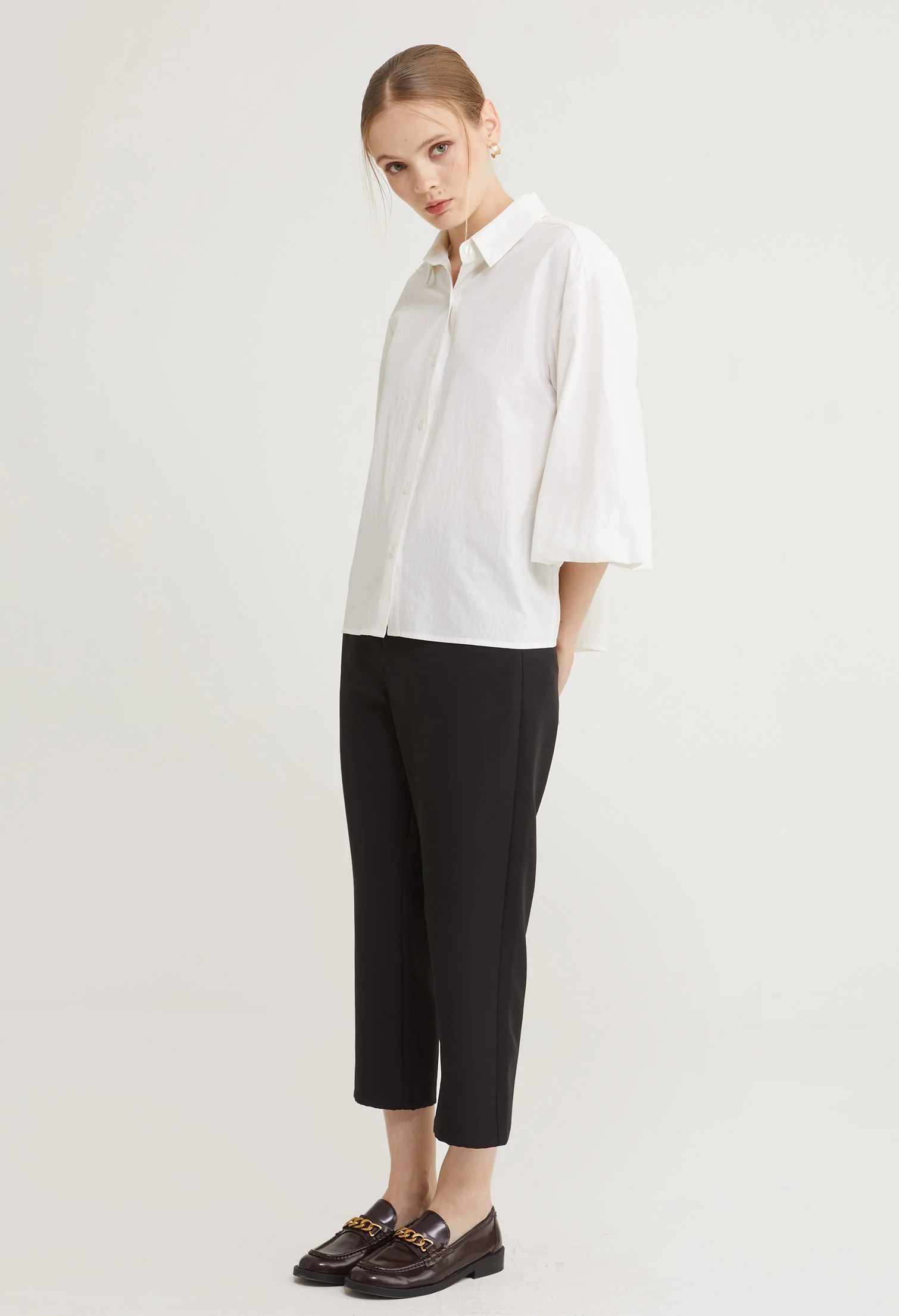 Regal Flare Button-Up Top