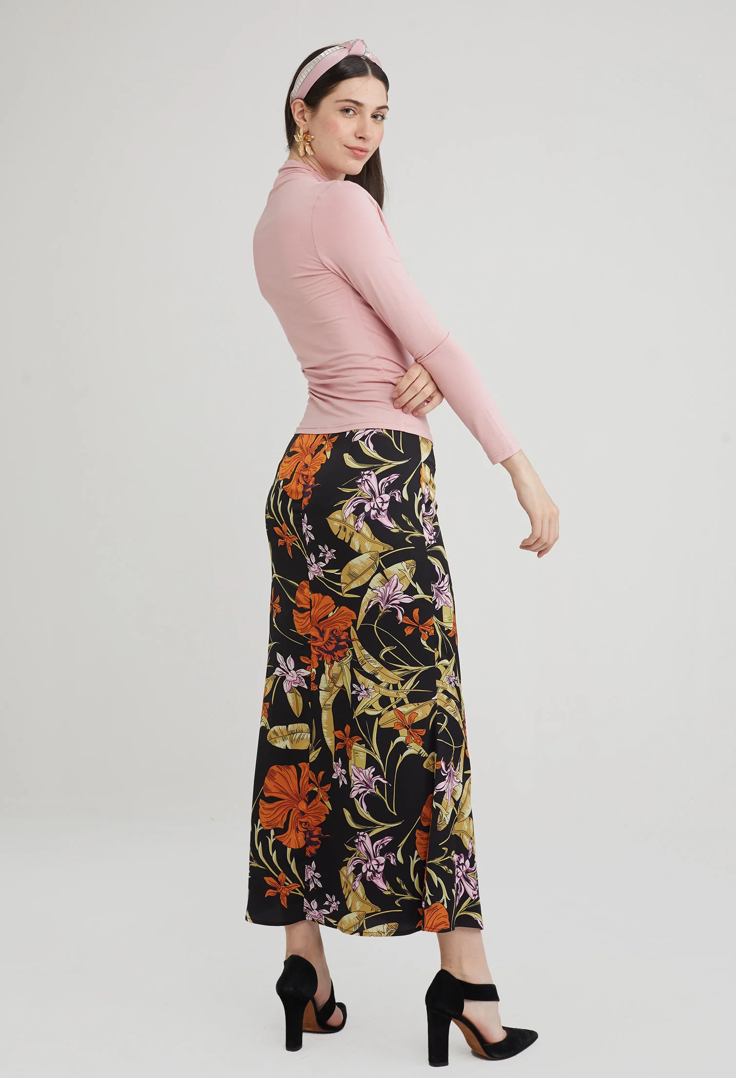 Gathered Detail Mock Neck Top