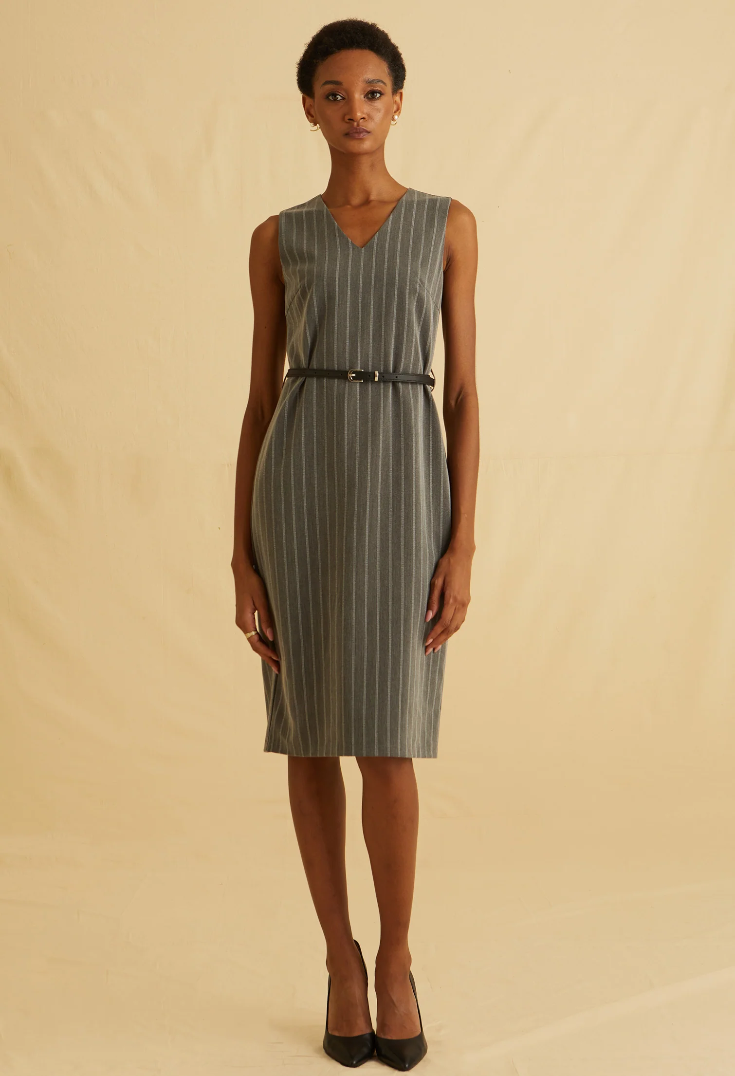 Sharp Line Midi Dress