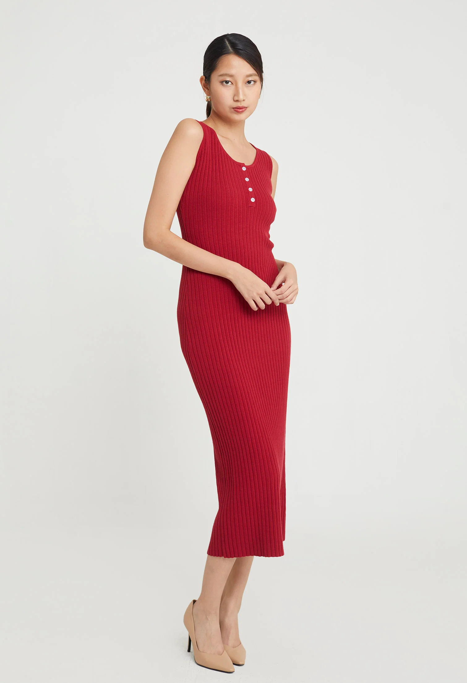 Everyday Button Bodycon Dress