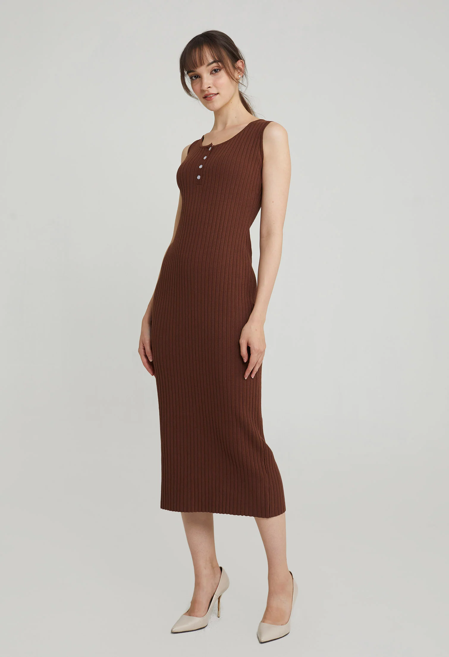 Everyday Button Bodycon Dress