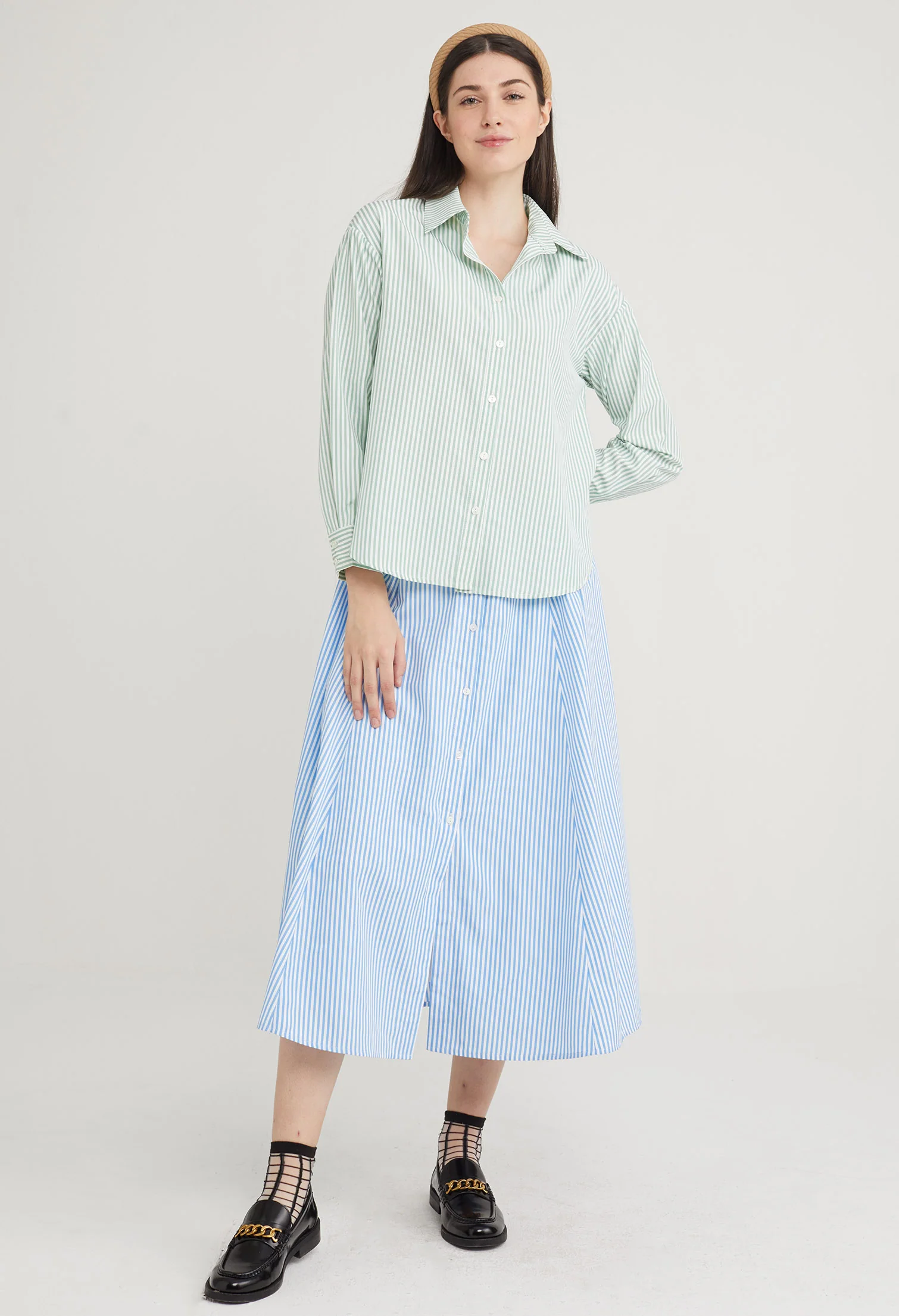 Picnic Striped Button Up Blouse