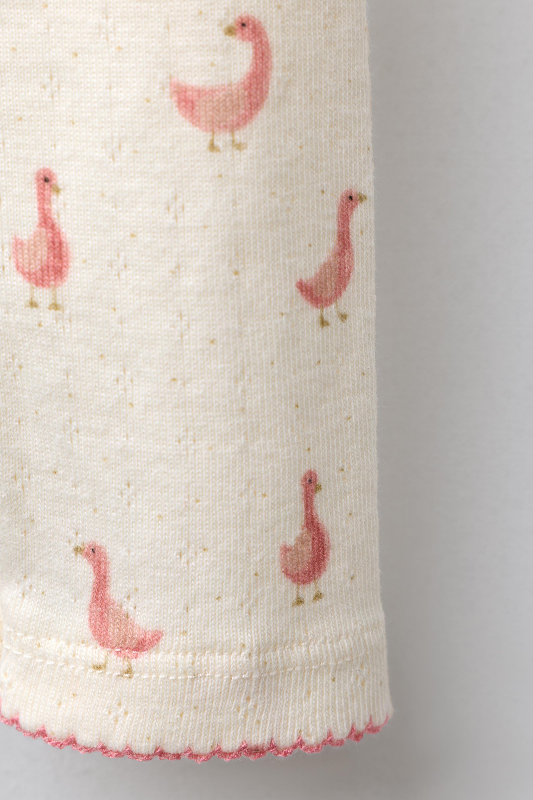 GOOSE PRINT RIBBED LEGGINGS