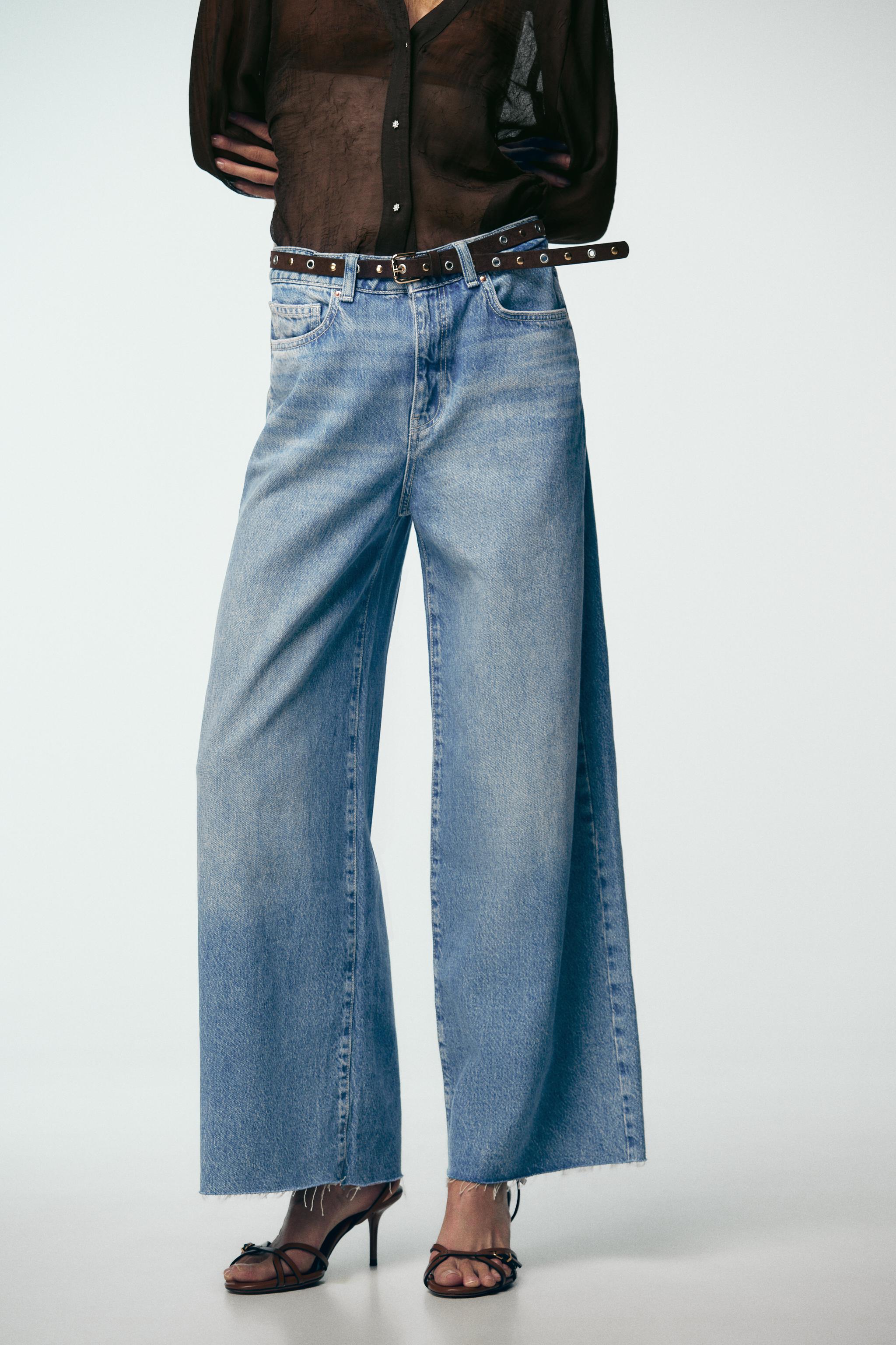 Z1975 WIDE LEG CROPPED HIGH RISE BELTED JEANS