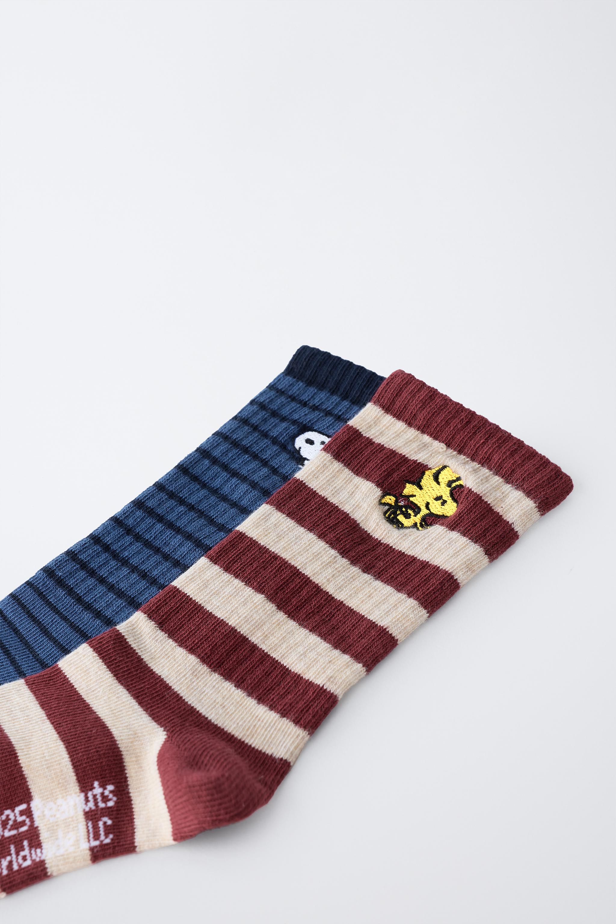TWO-PACK OF STRIPED SNOOPY PEANUTS™ LONG SOCKS