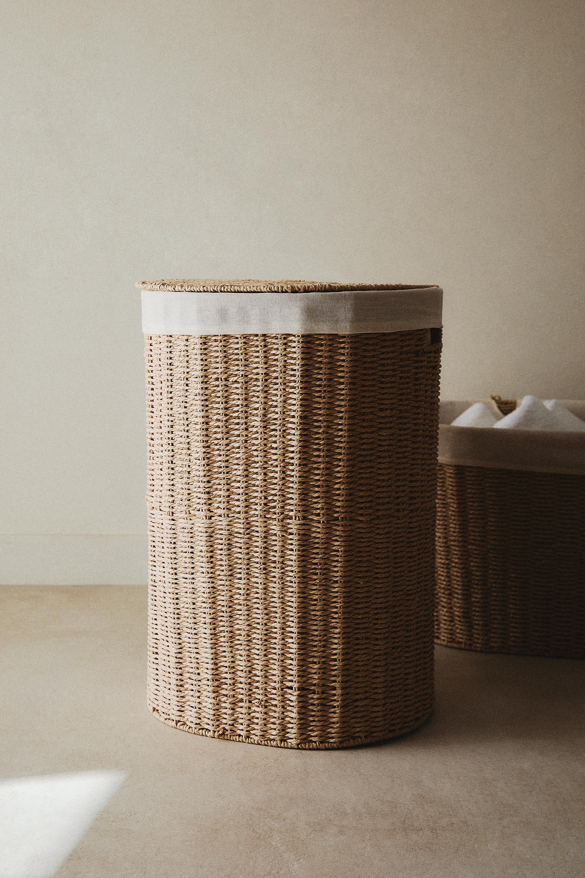 FABRIC-LINED LAUNDRY HAMPER