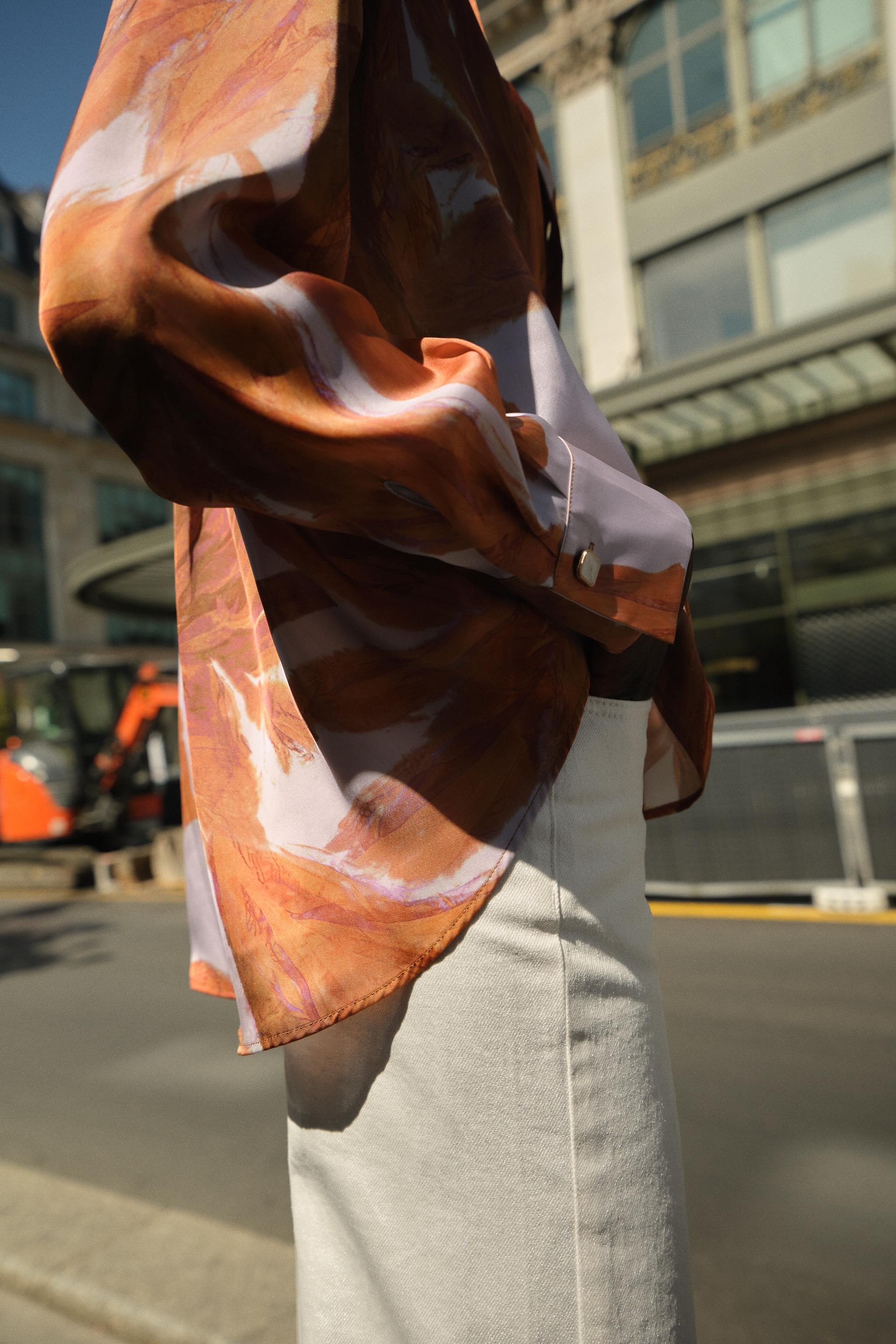 PRINTED SATIN EFFECT SHIRT