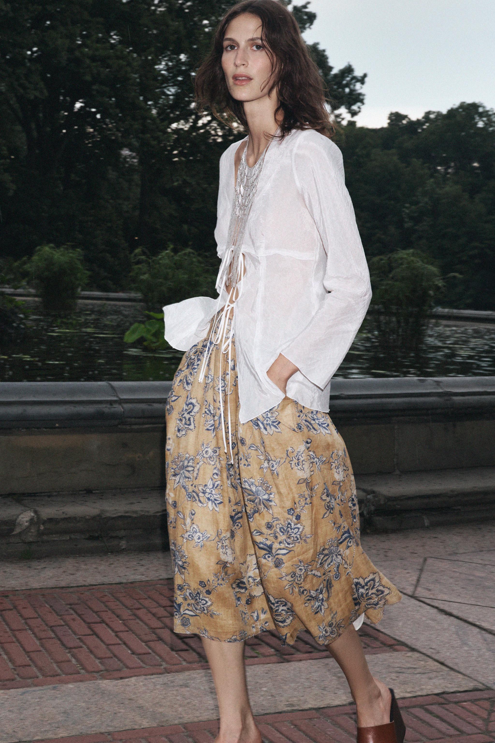 ZW COLLECTION RAMIE FLORAL PRINT SKIRT