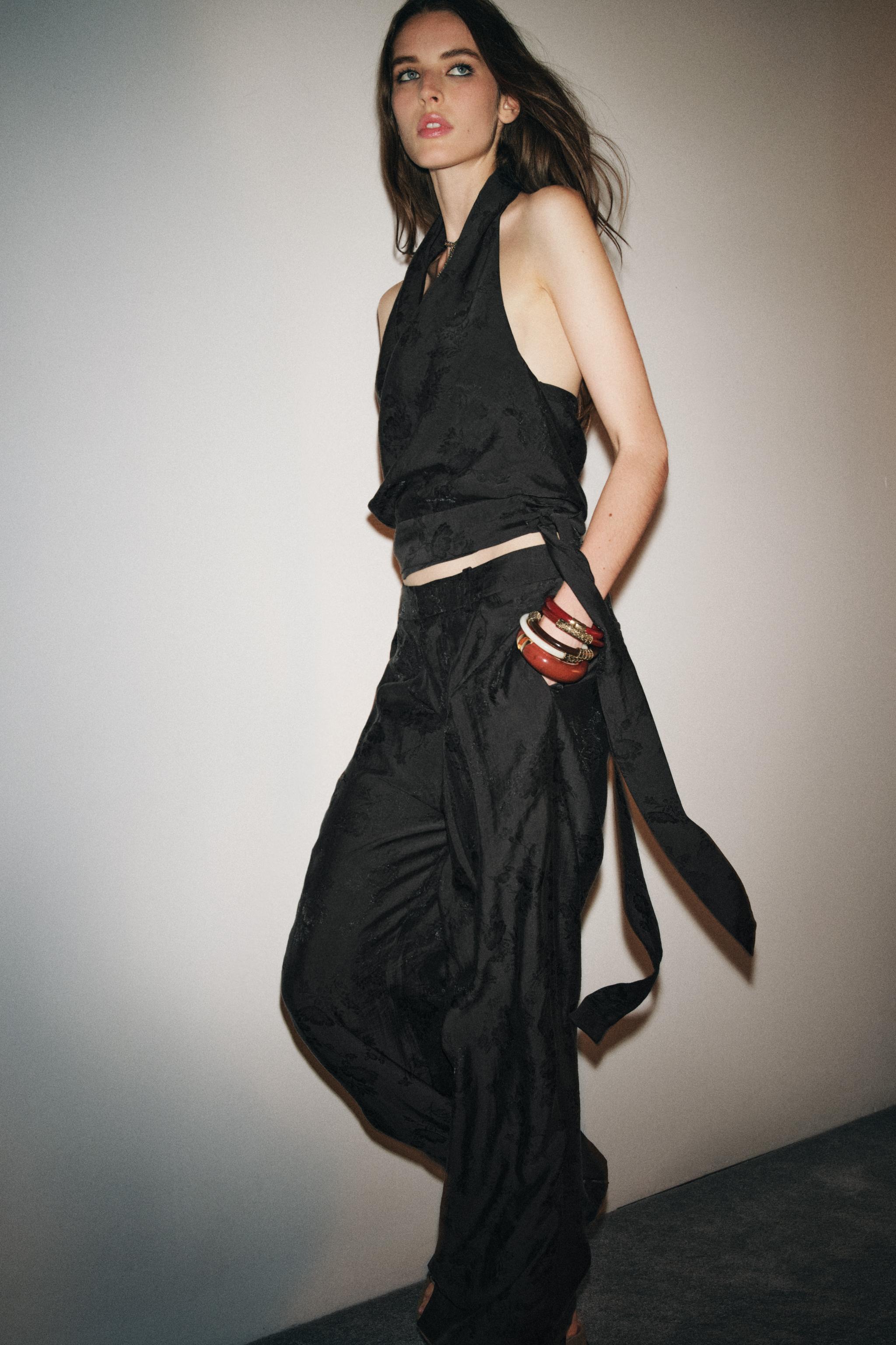 ZW COLLECTION FLORAL JACQUARD PANTS