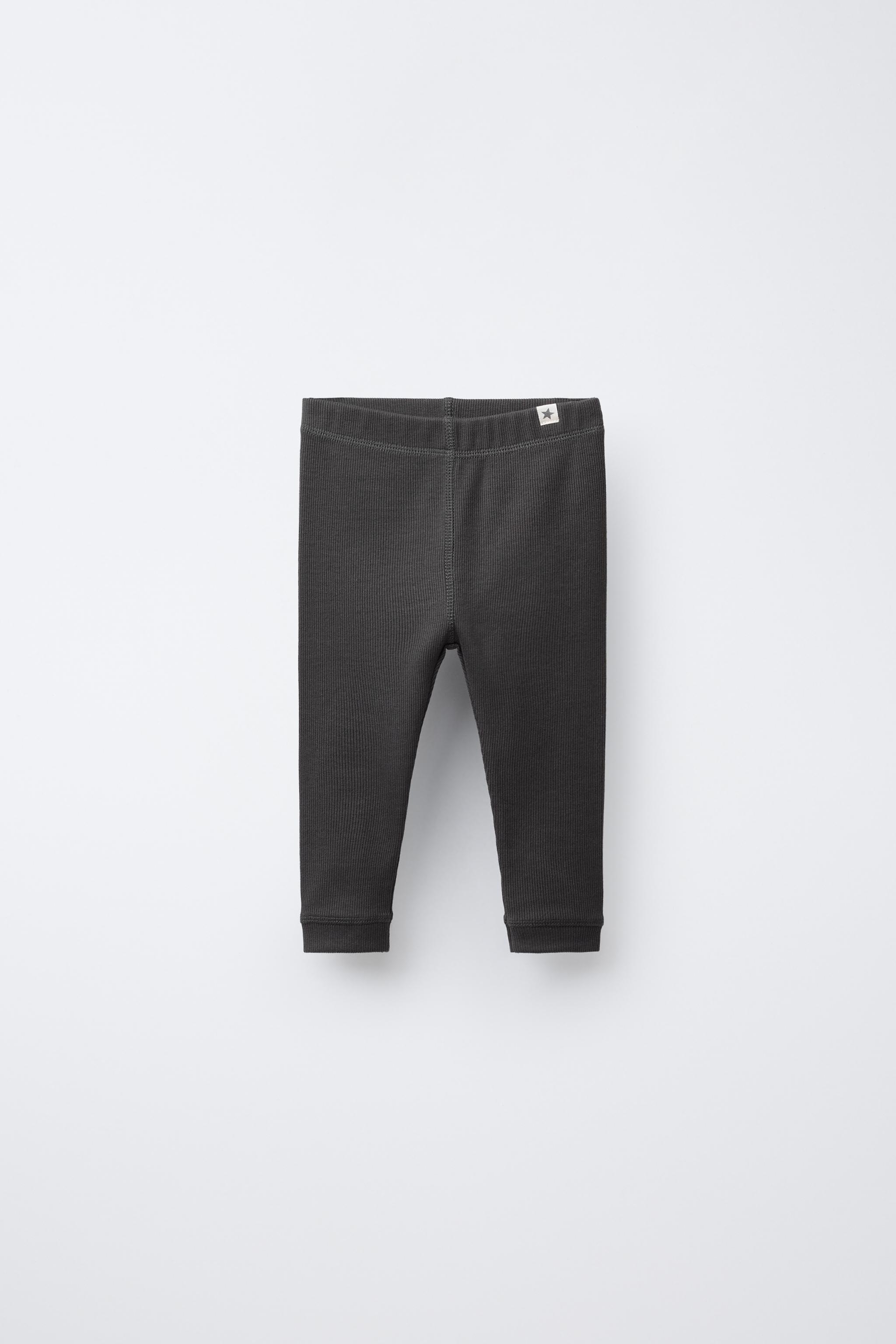 RIBBED LEGGINGS WITH LABEL