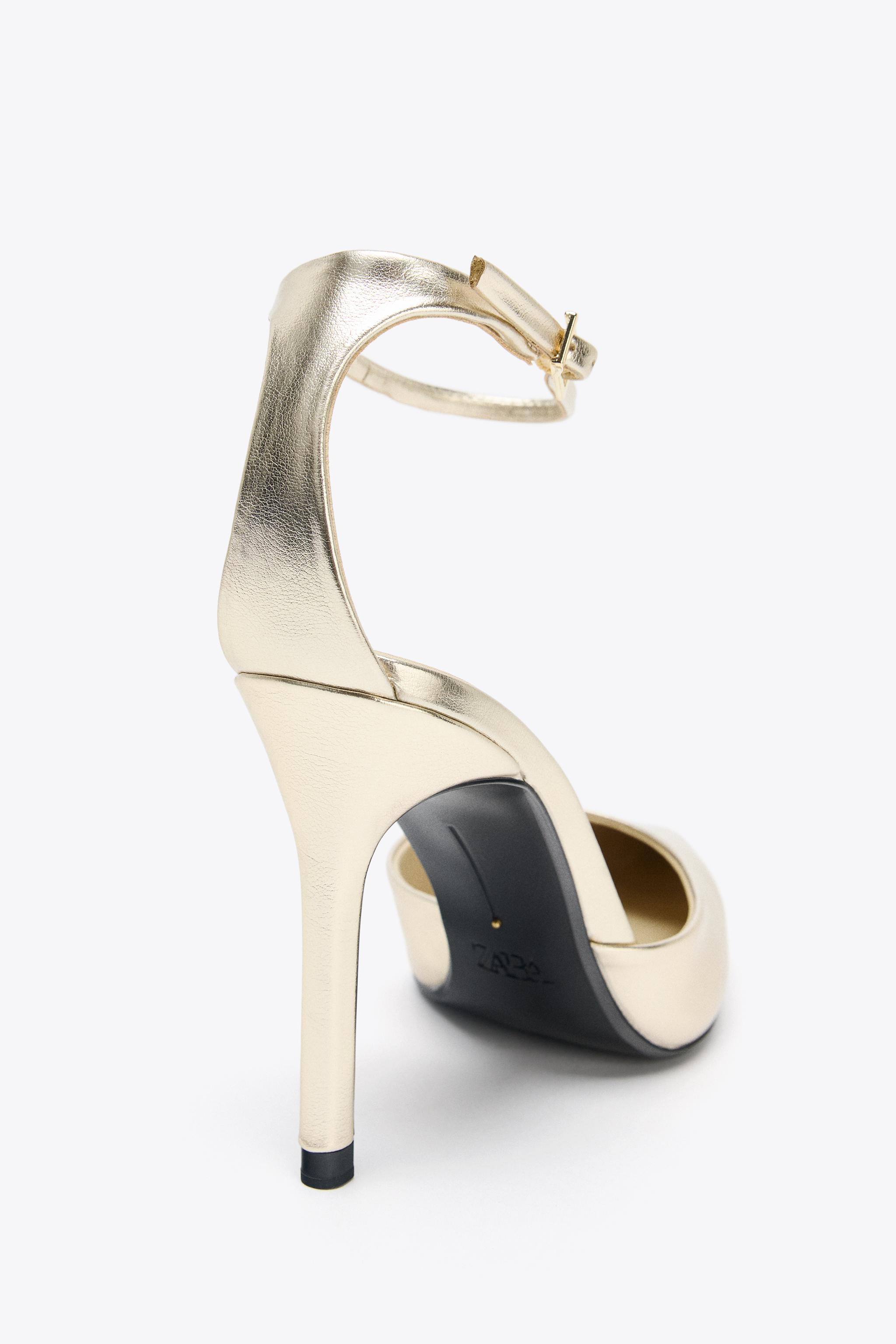 METALLIC EFFECT HEELED SHOES