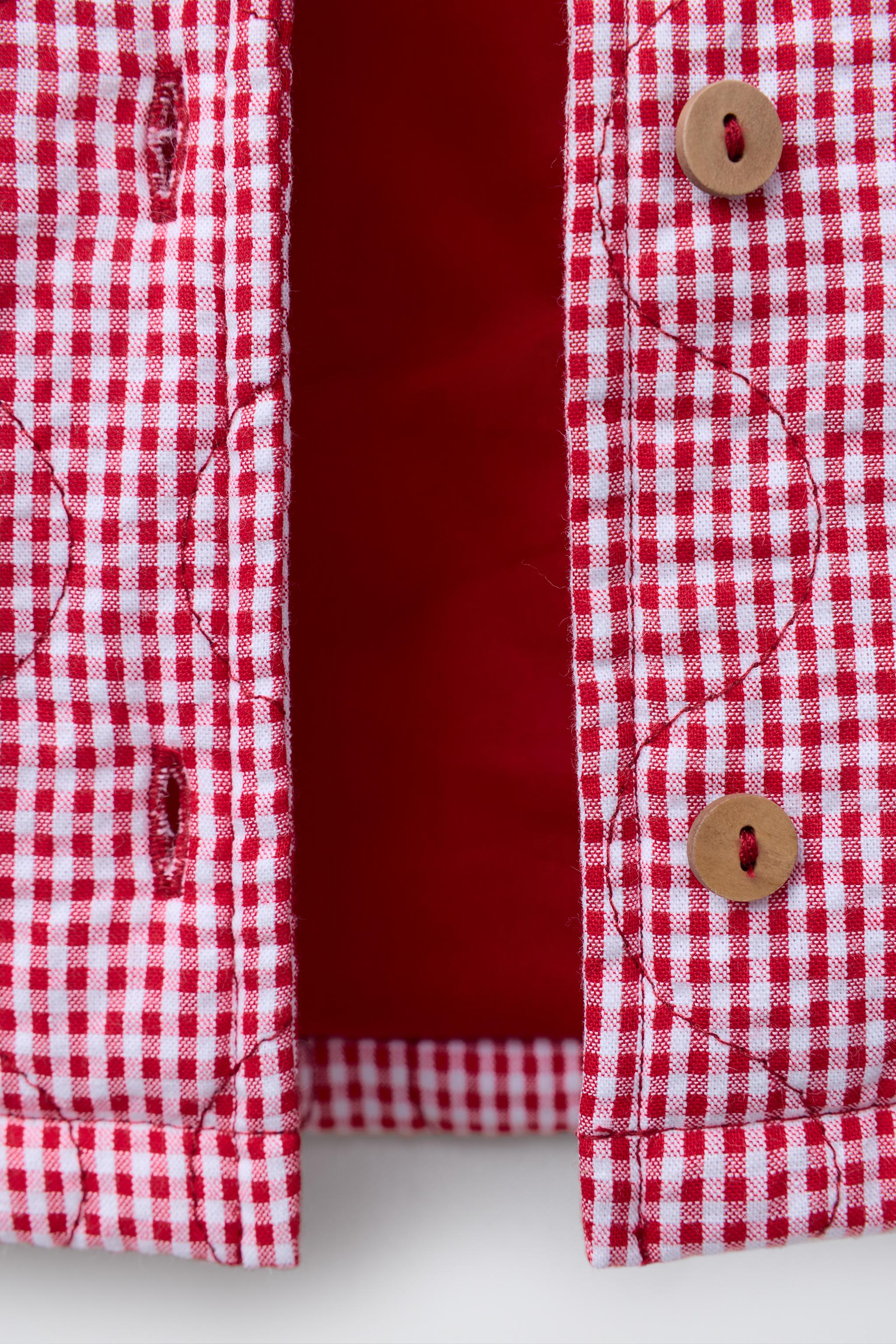 GINGHAM PRINT QUILTED JACKET