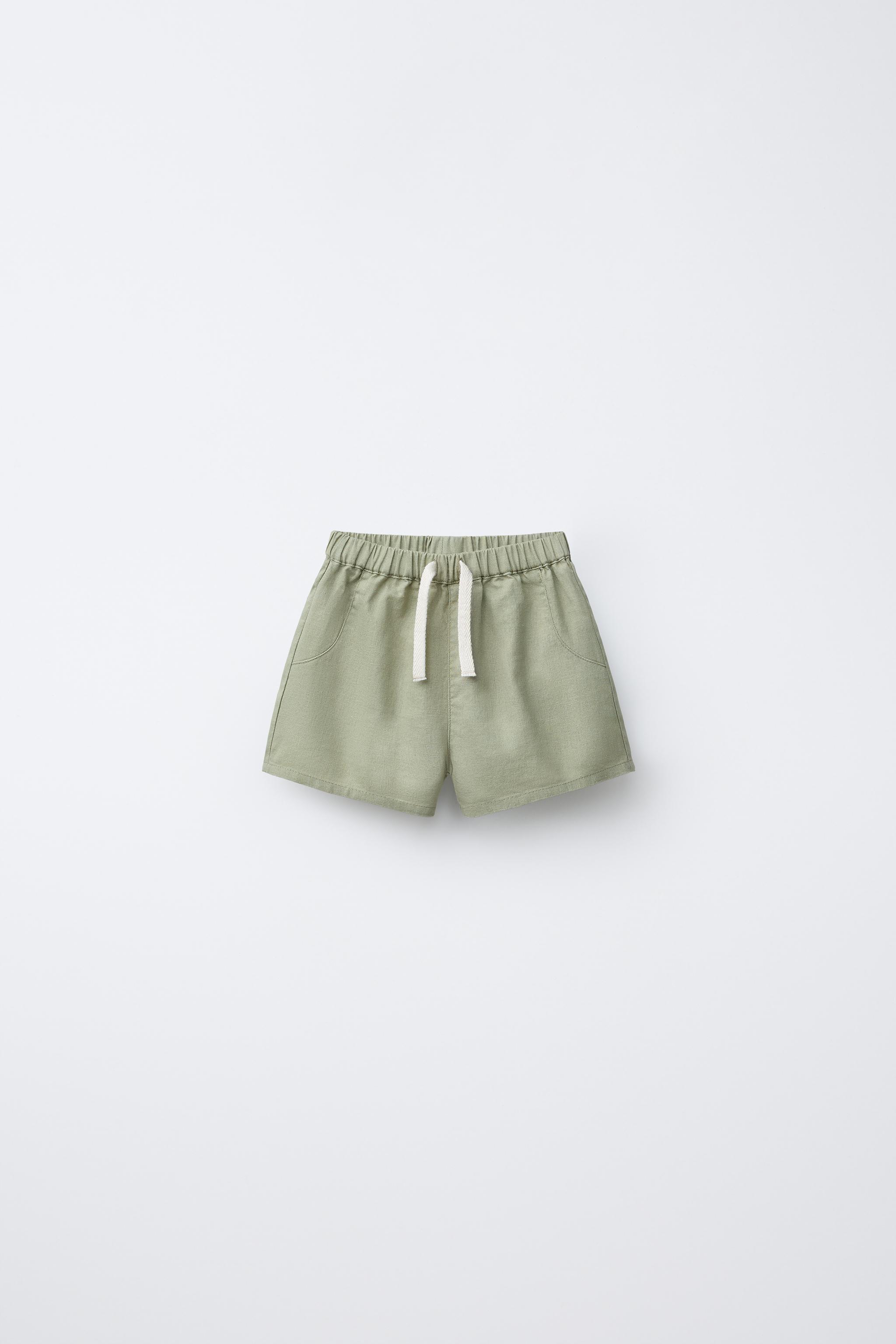 LINEN AND COTTON BERMUDA SHORTS
