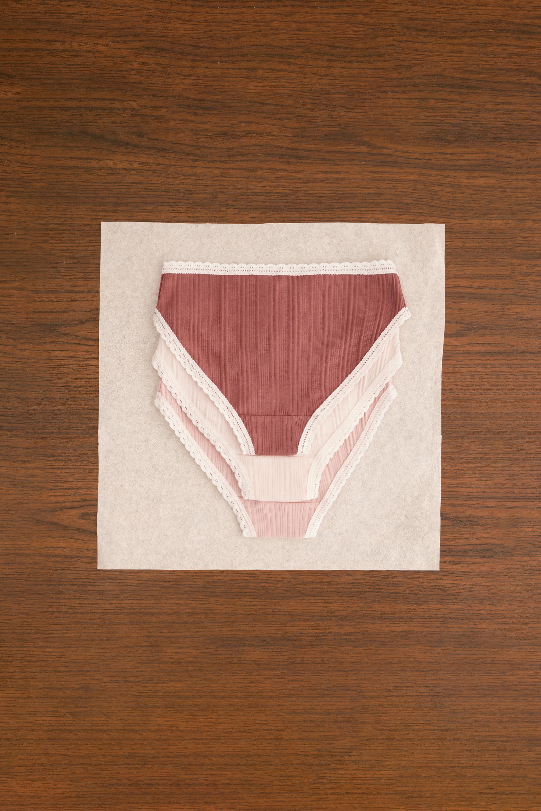ZARA TIMELESS - THREE-PACK OF POINTELLE FLOWER UNDERWEAR