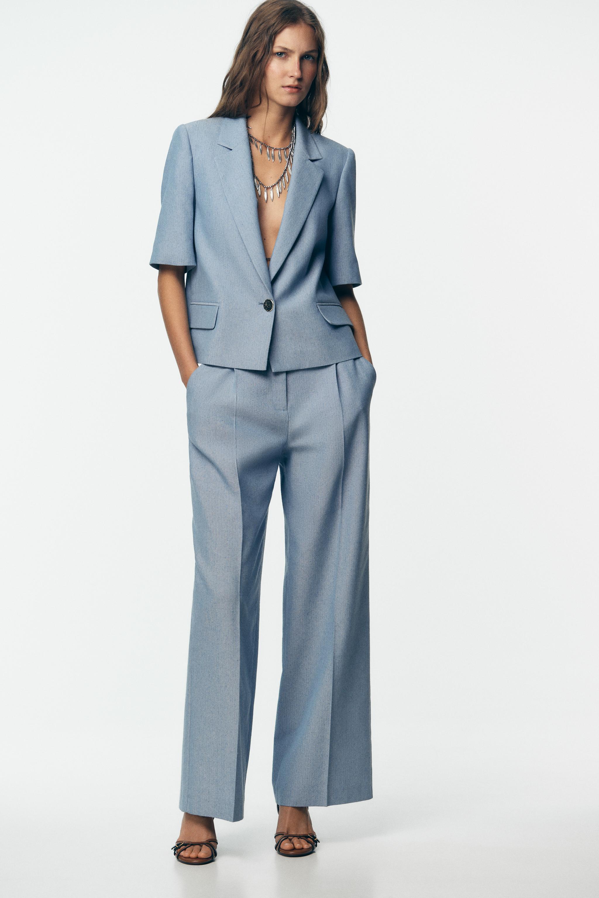 PLEATED STRAIGHT LEG PANTS