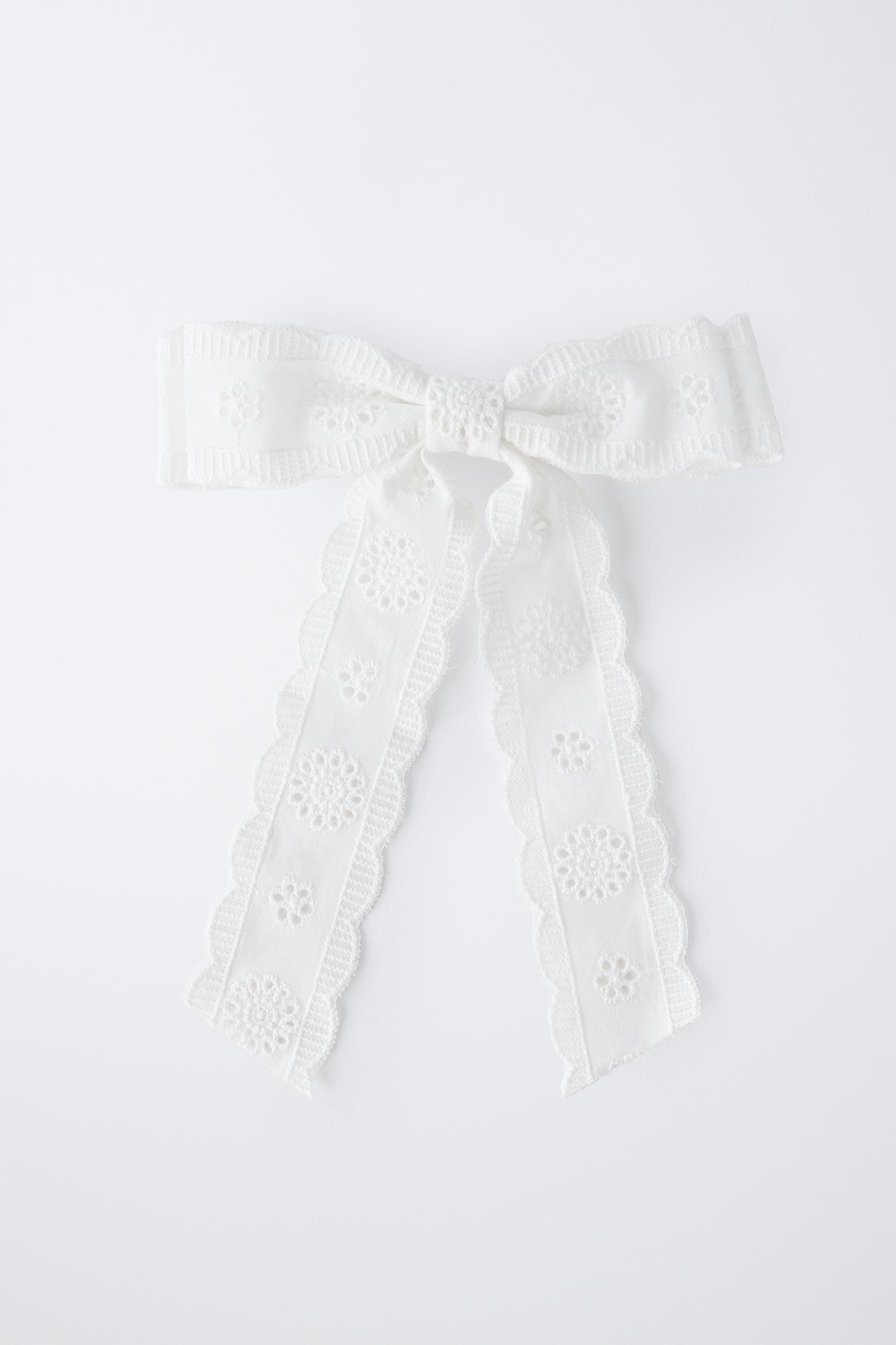 EMBROIDERED BOW SNAP CLIP