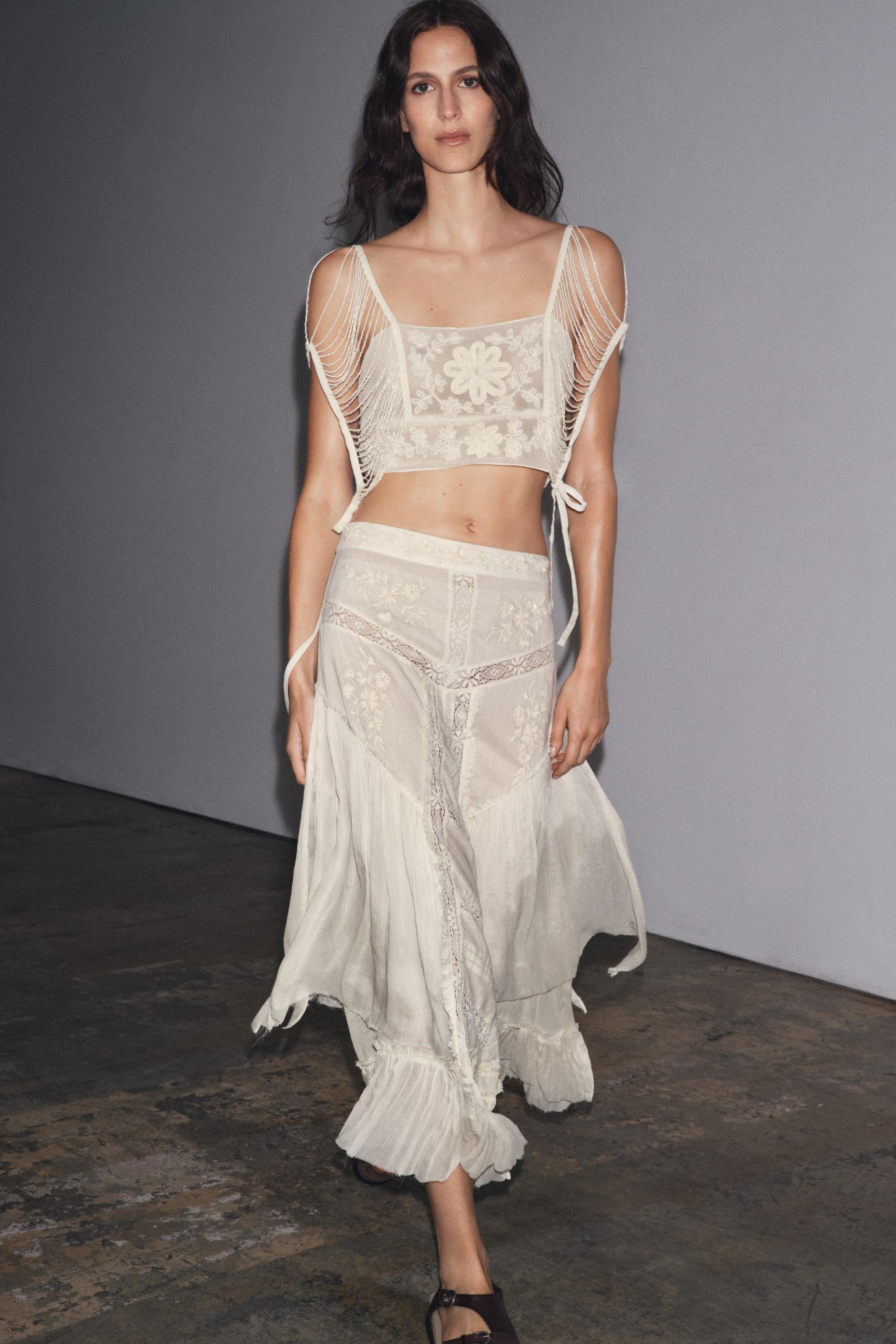 LIMITED EDITION EMBROIDERED LACE COMBINATION SKIRT