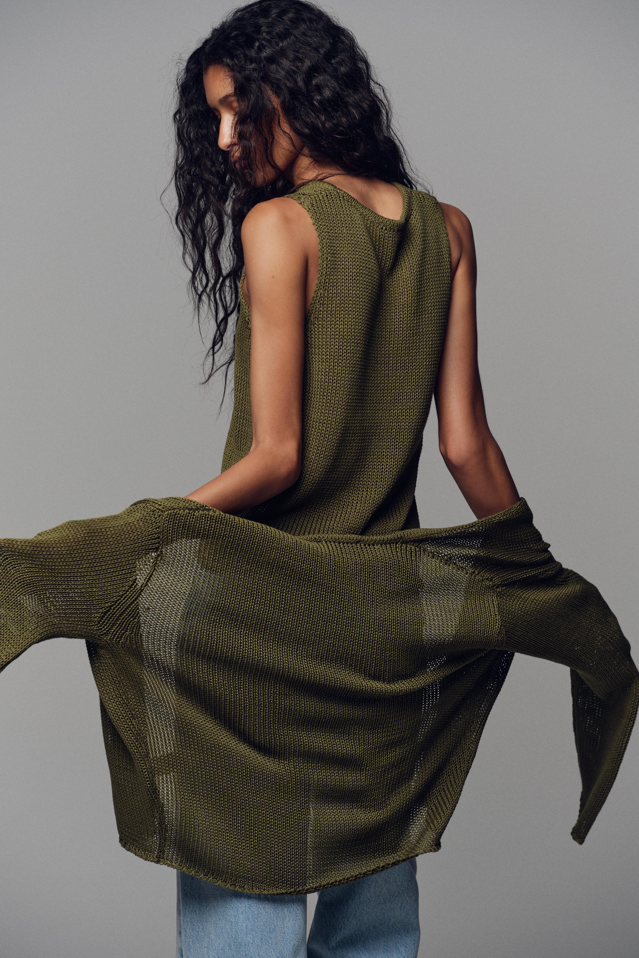 100% COTTON KNIT CARDIGAN