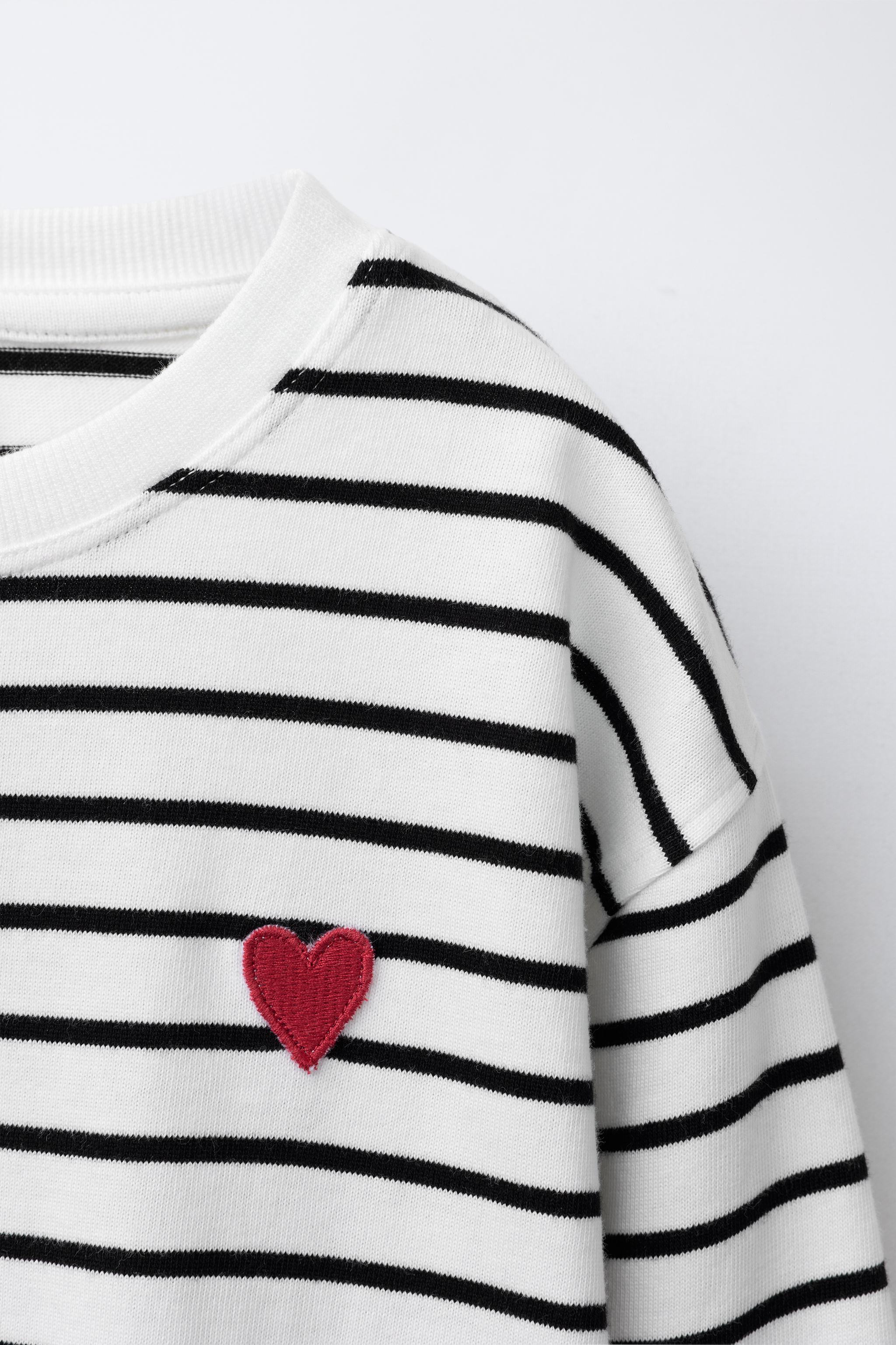 STRIPED HEART T-SHIRT