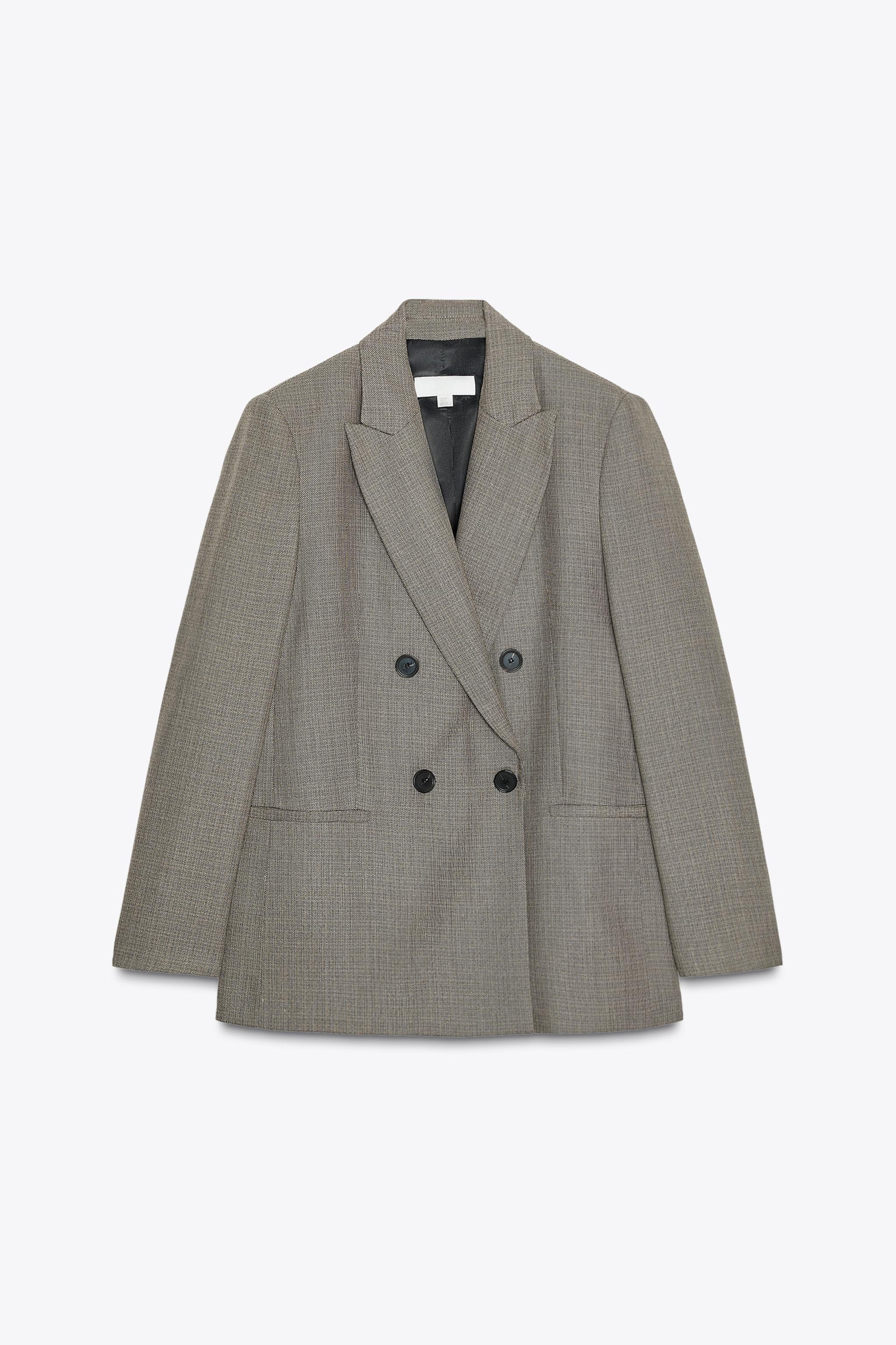 DOUBLE BREASTED BLAZER WITH SHOULDER PADS