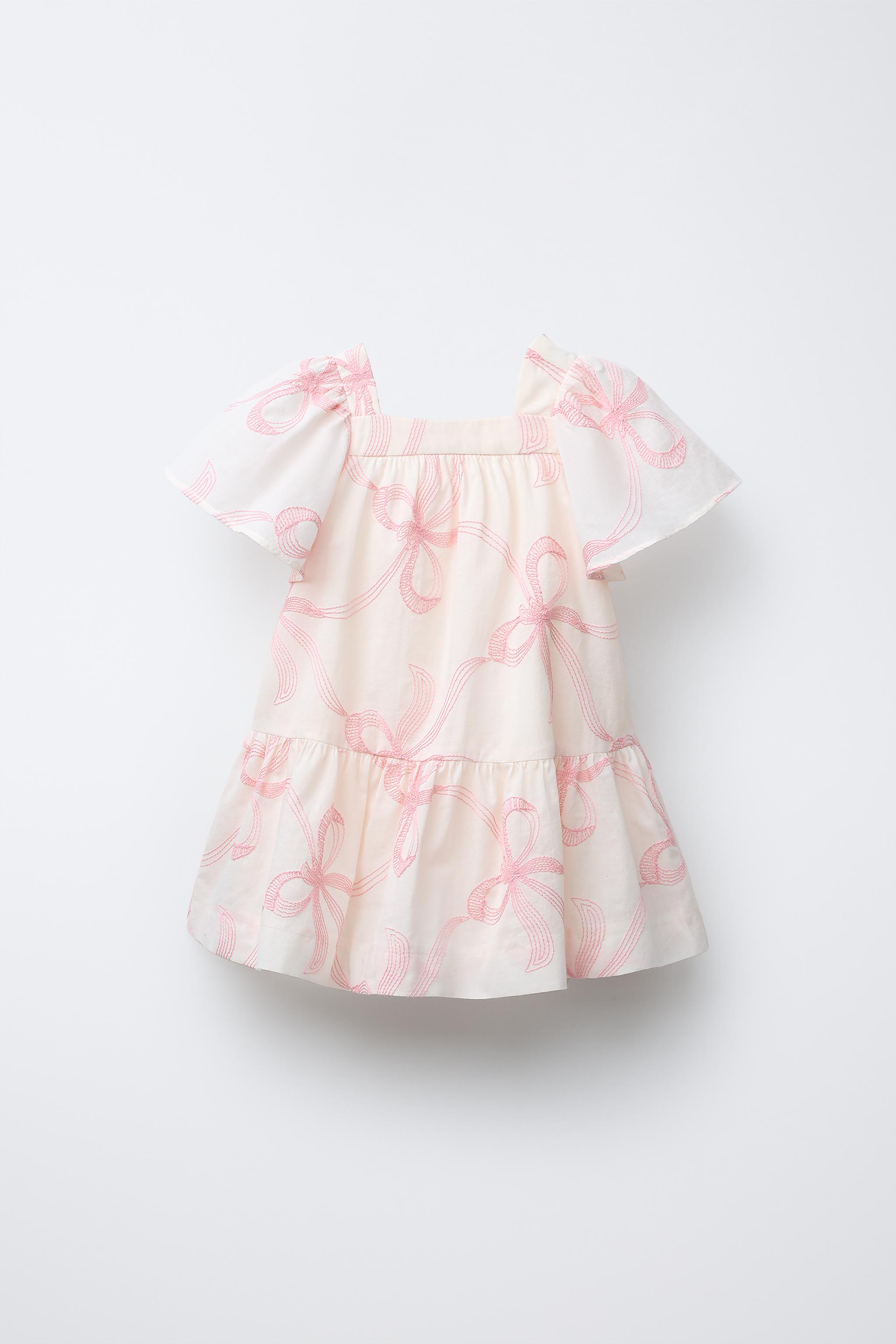 EMBROIDERED BOW DRESS