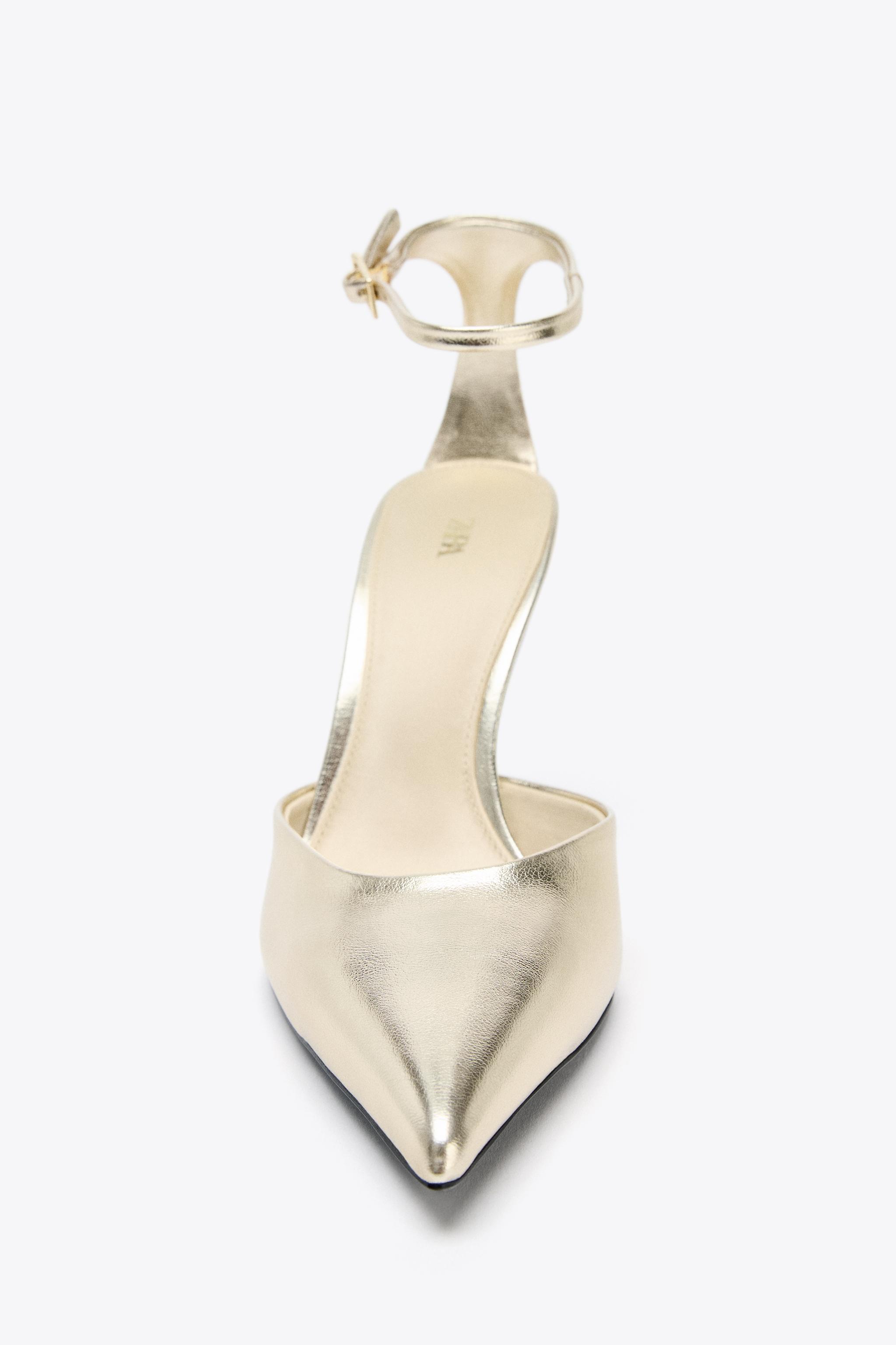 METALLIC EFFECT HEELED SHOES