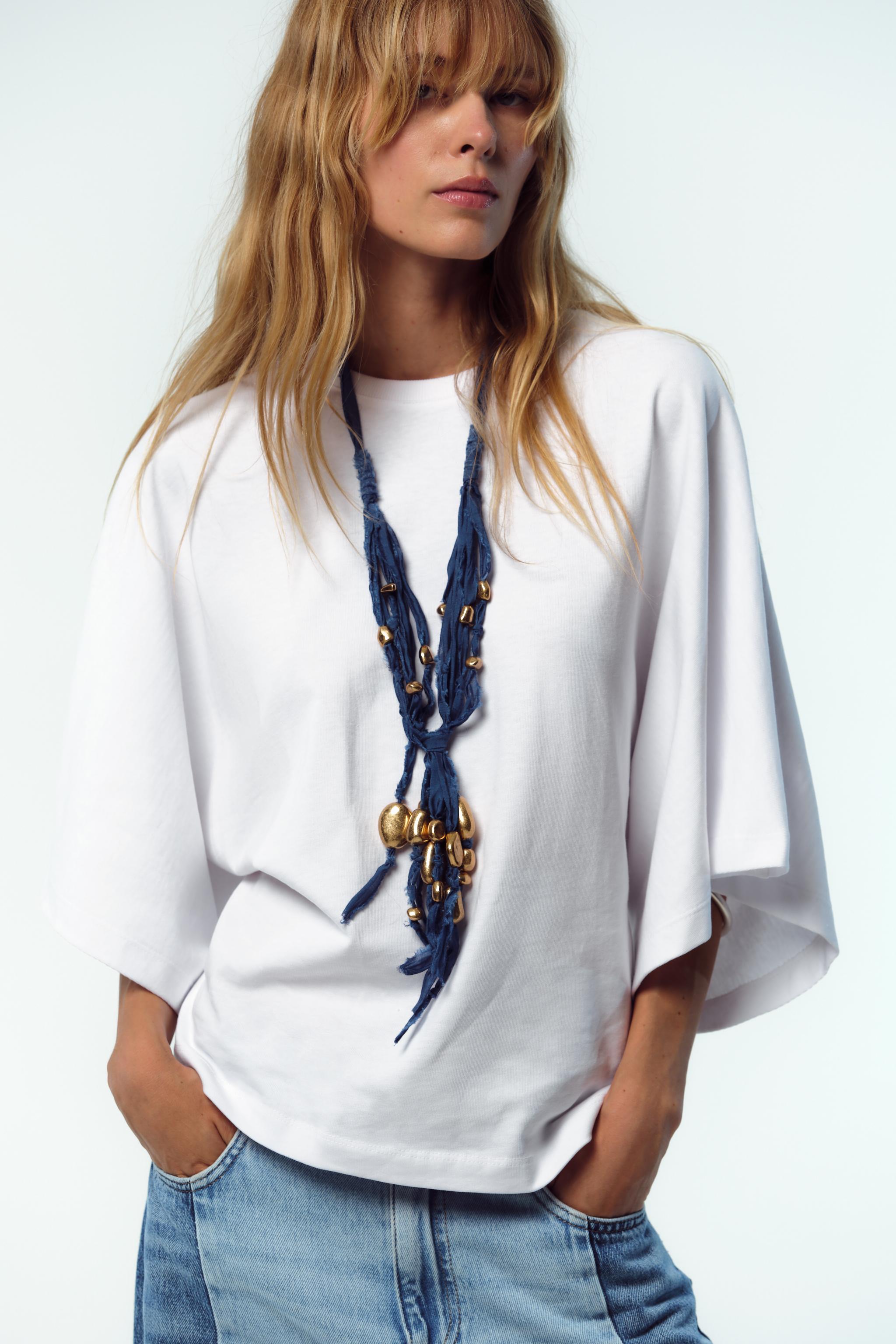 WASHED CAPE SLEEVE T-SHIRT