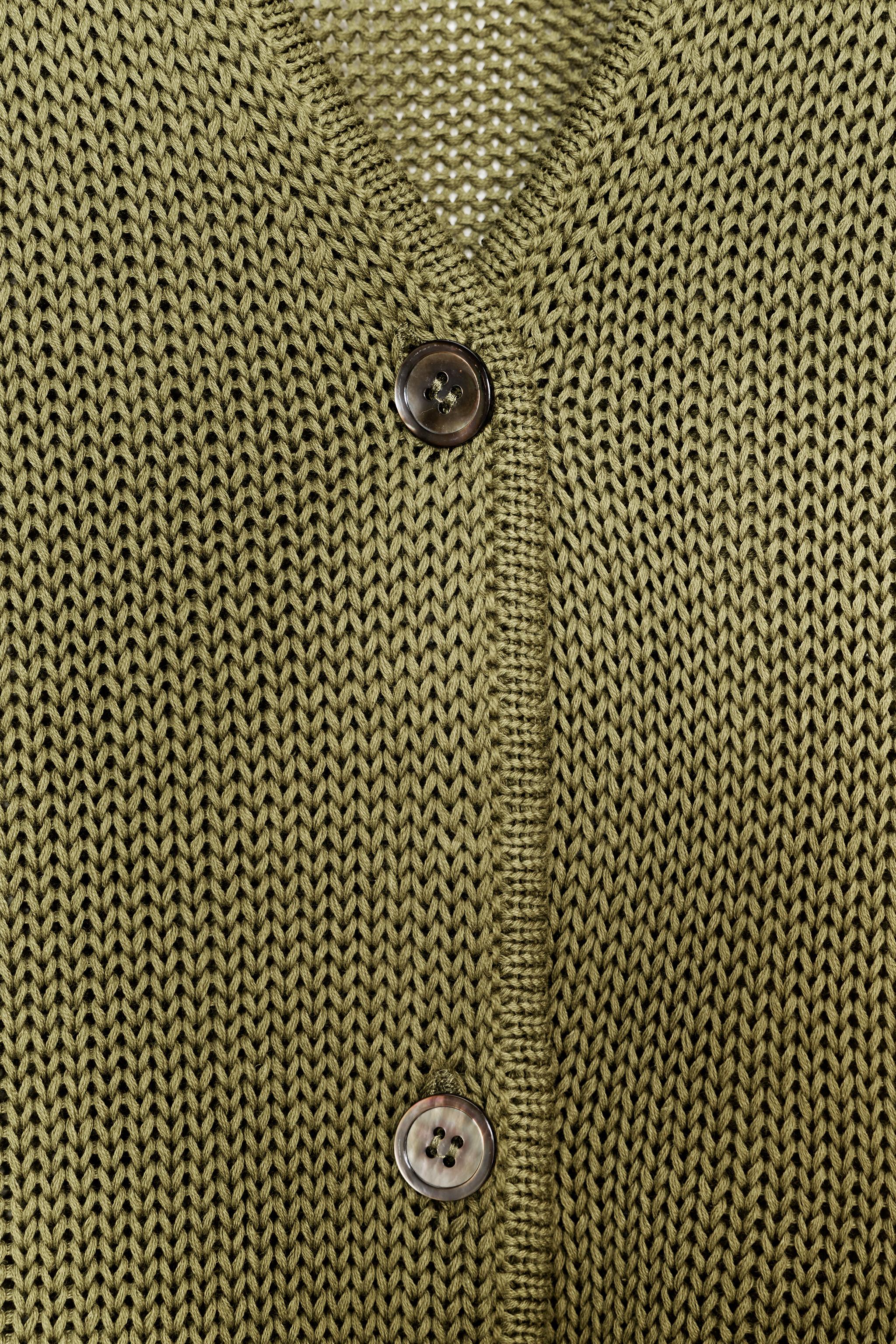 100% COTTON KNIT CARDIGAN