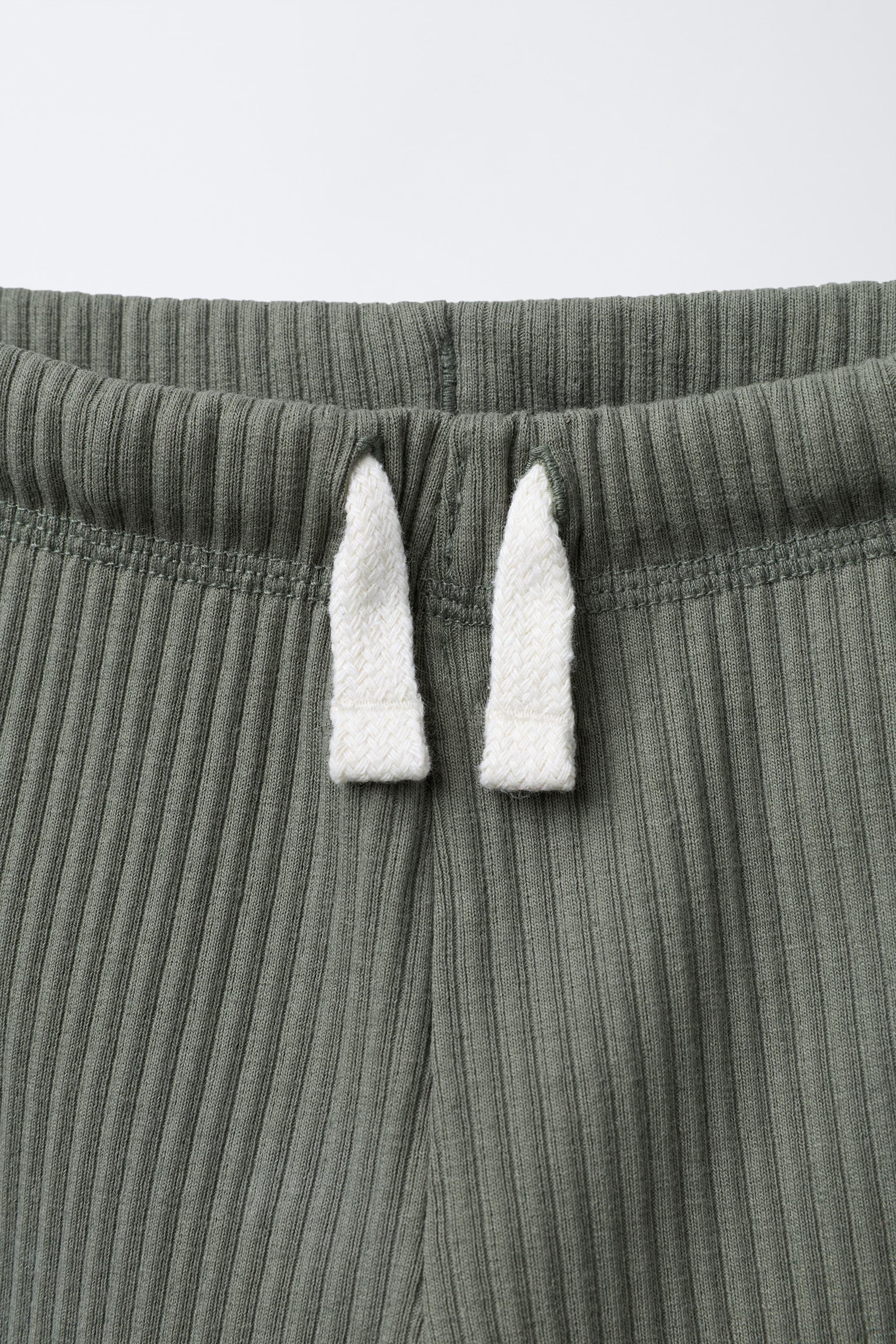 RIBBED LEGGINGS WITH LABEL