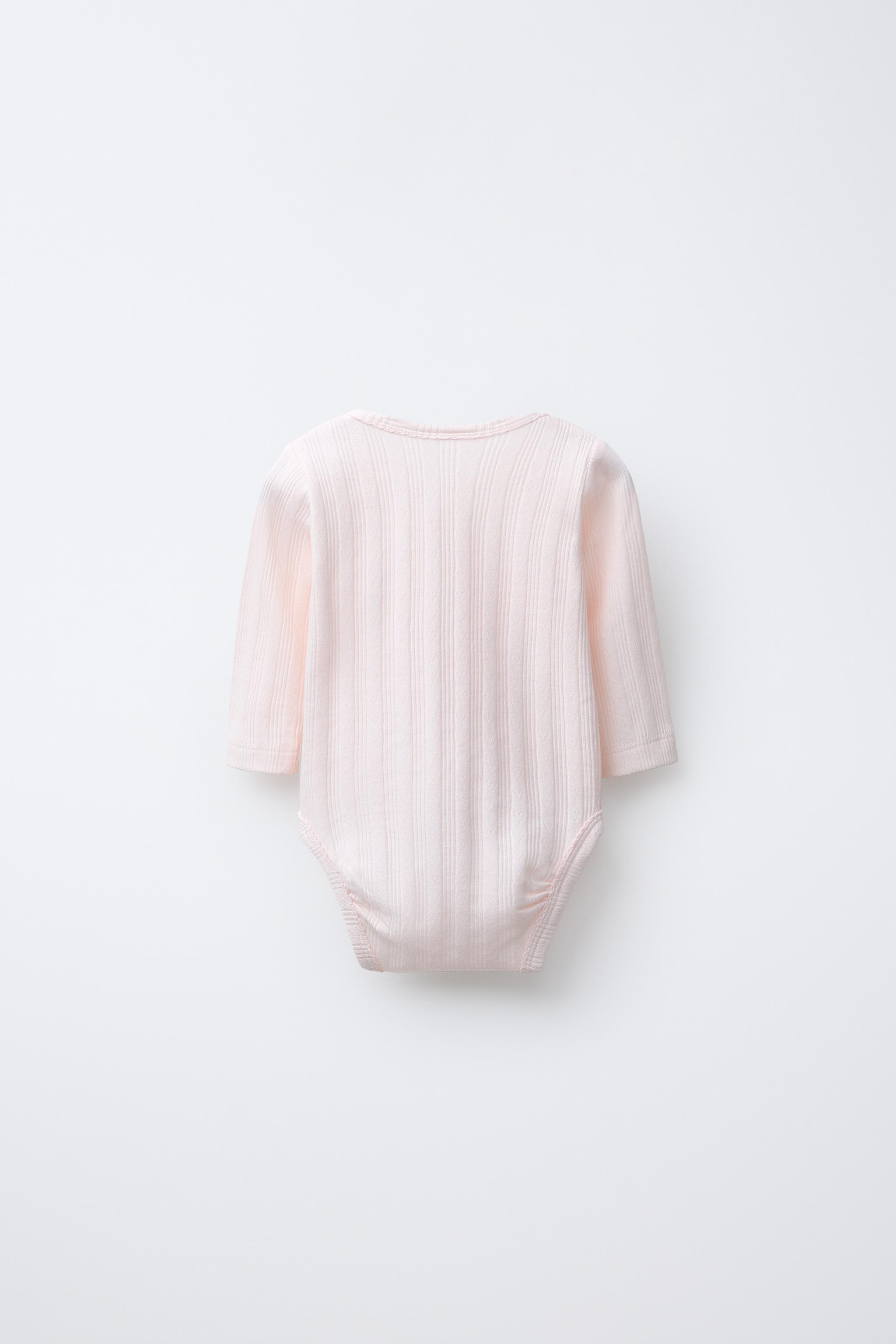 0-6 MONTHS/ THREE-PACK OF LONG SLEEVE BODYSUITS WITH KIMONO COLLAR