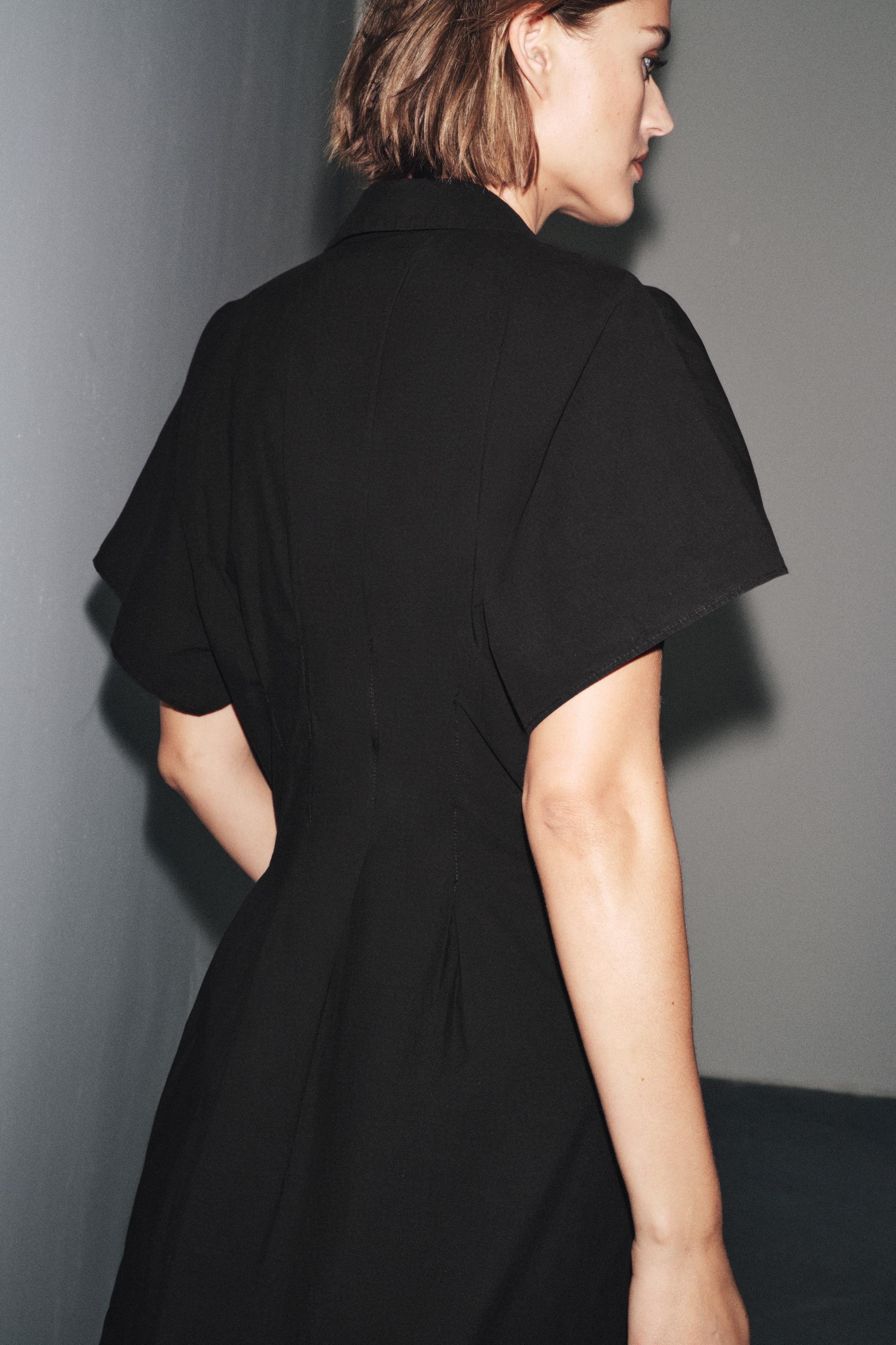 ZW COLLECTION SHORT SLEEVE POPLIN DRESS