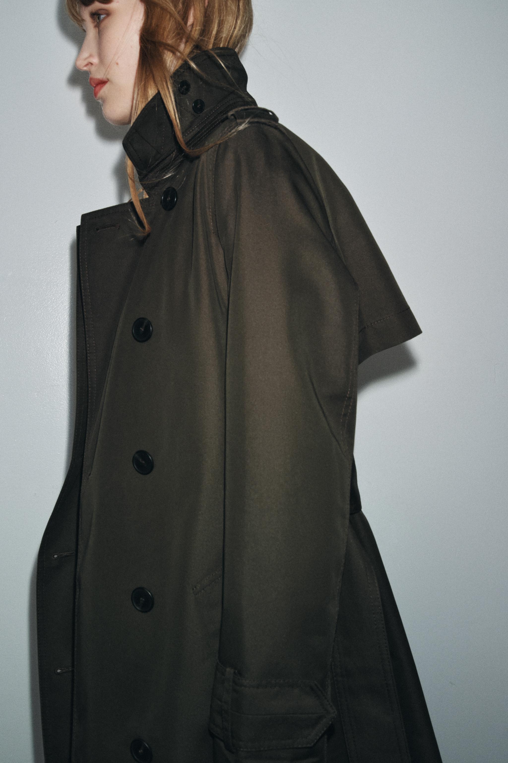 WATER REPELLENT DOUBLE-BREASTED TRENCH COAT ZW COLLECTION