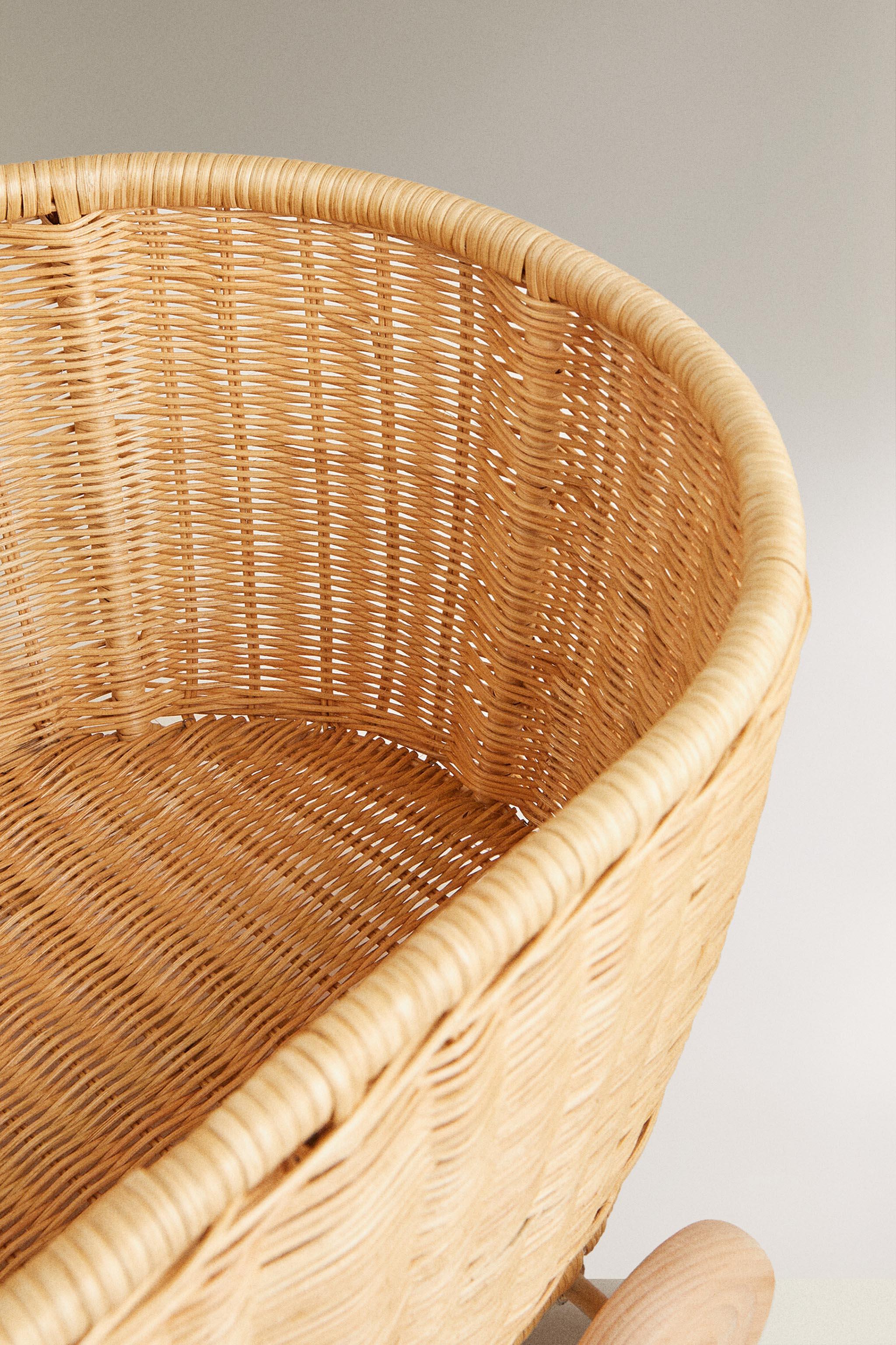 RATTAN CART WITH WHEELS