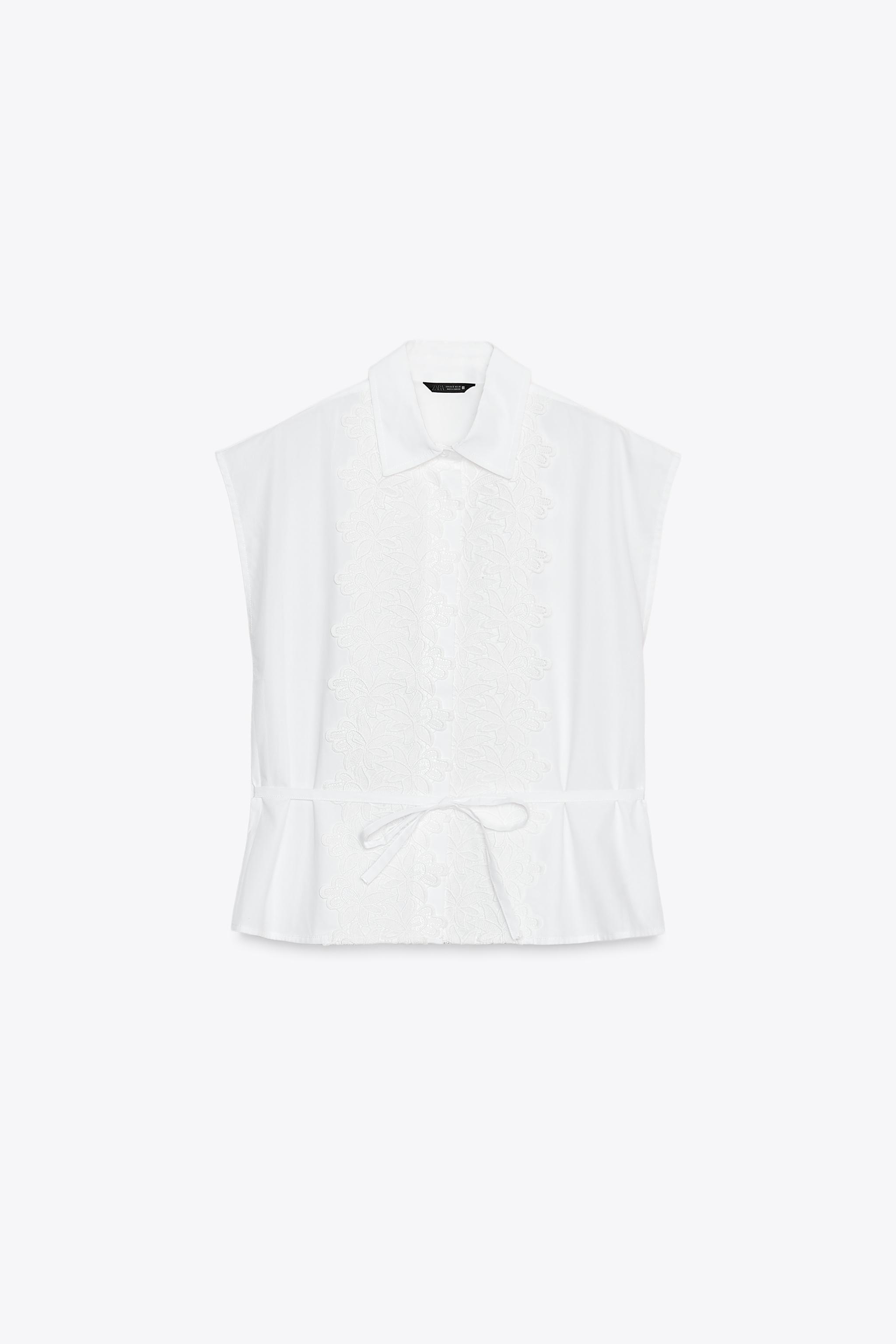 GUIPURE POPLIN SHIRT