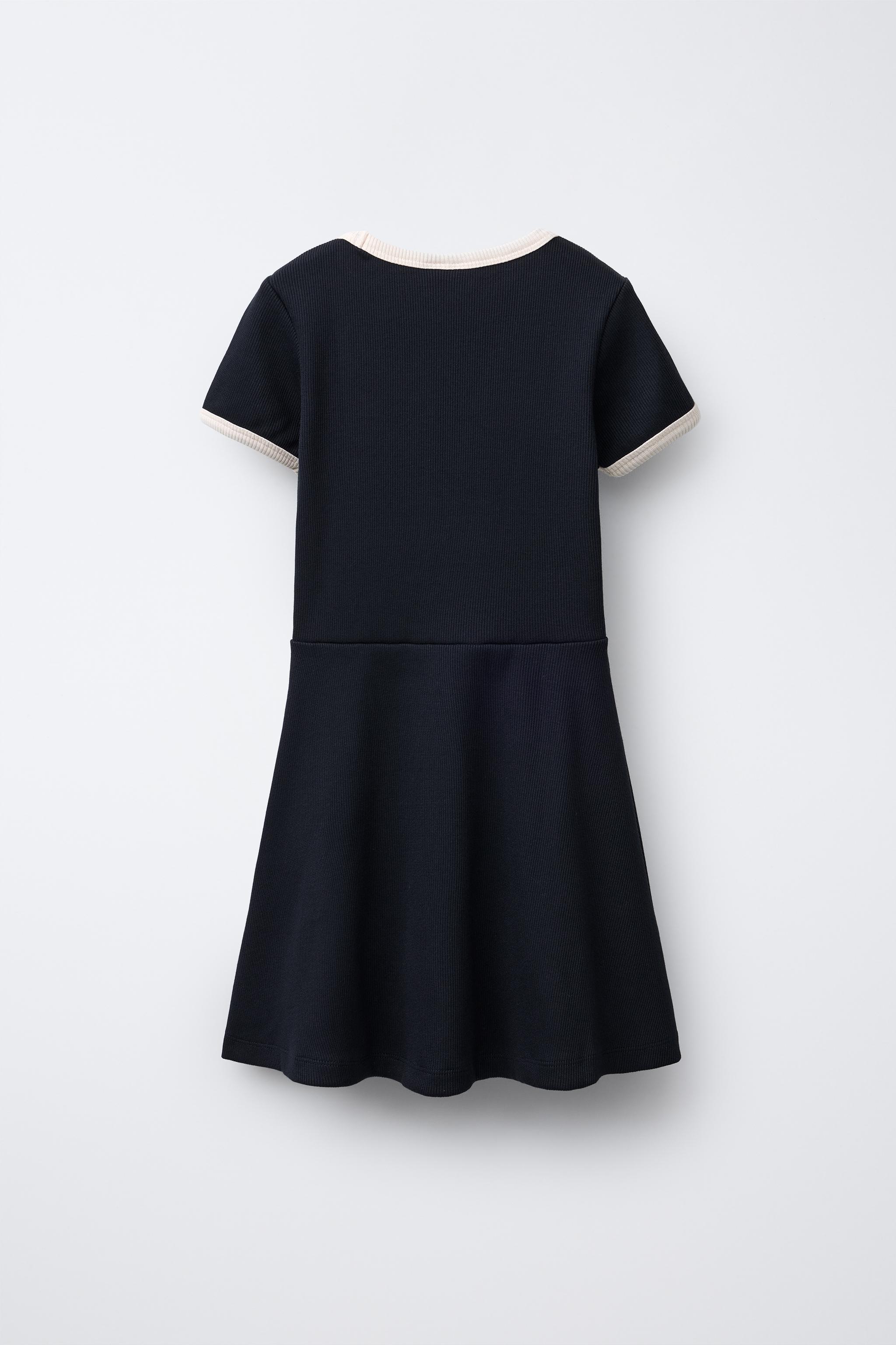 TEXT PRINT RIBBED DRESS