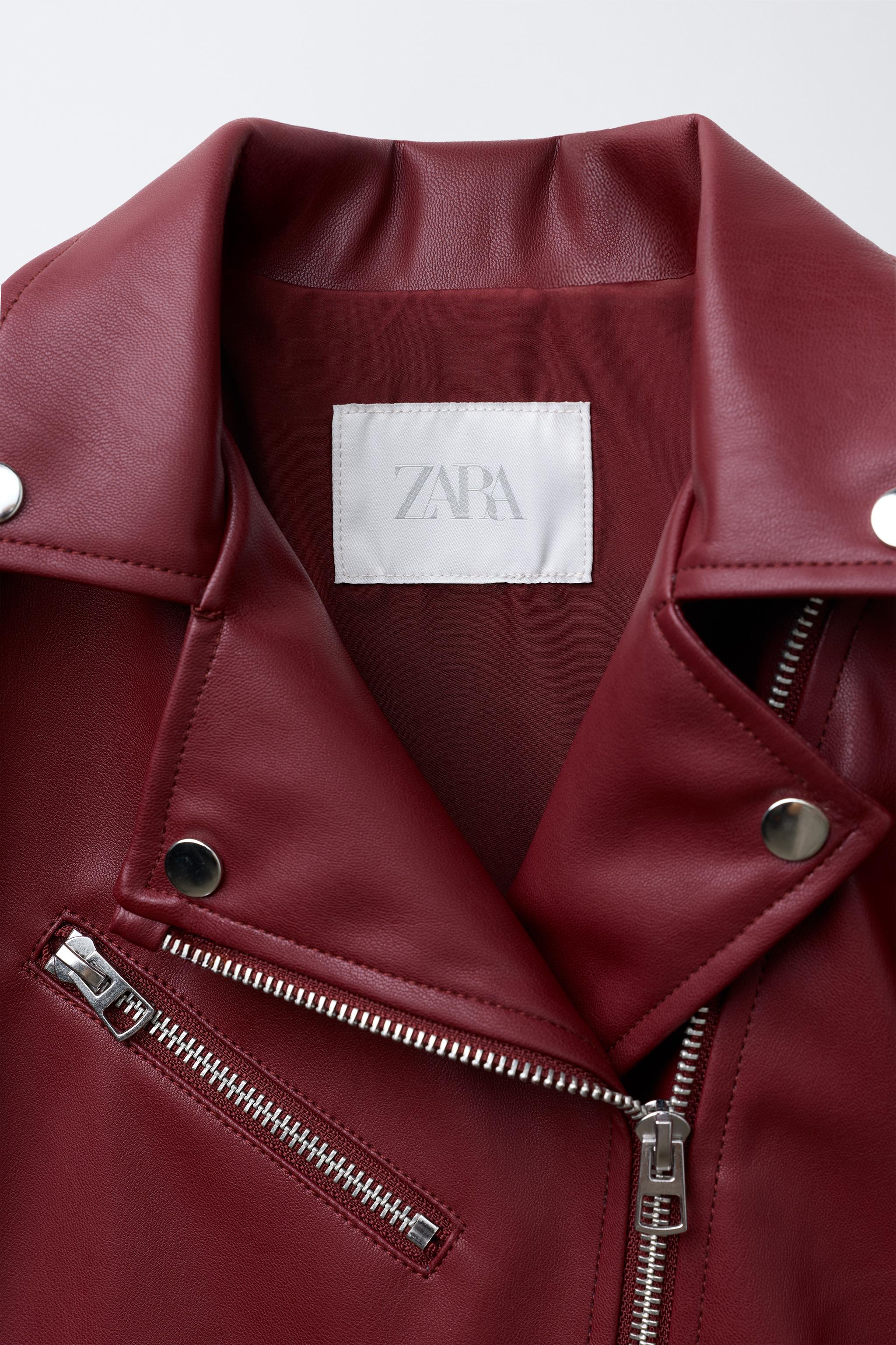 FAUX LEATHER BIKER JACKET WITH BUCKLES