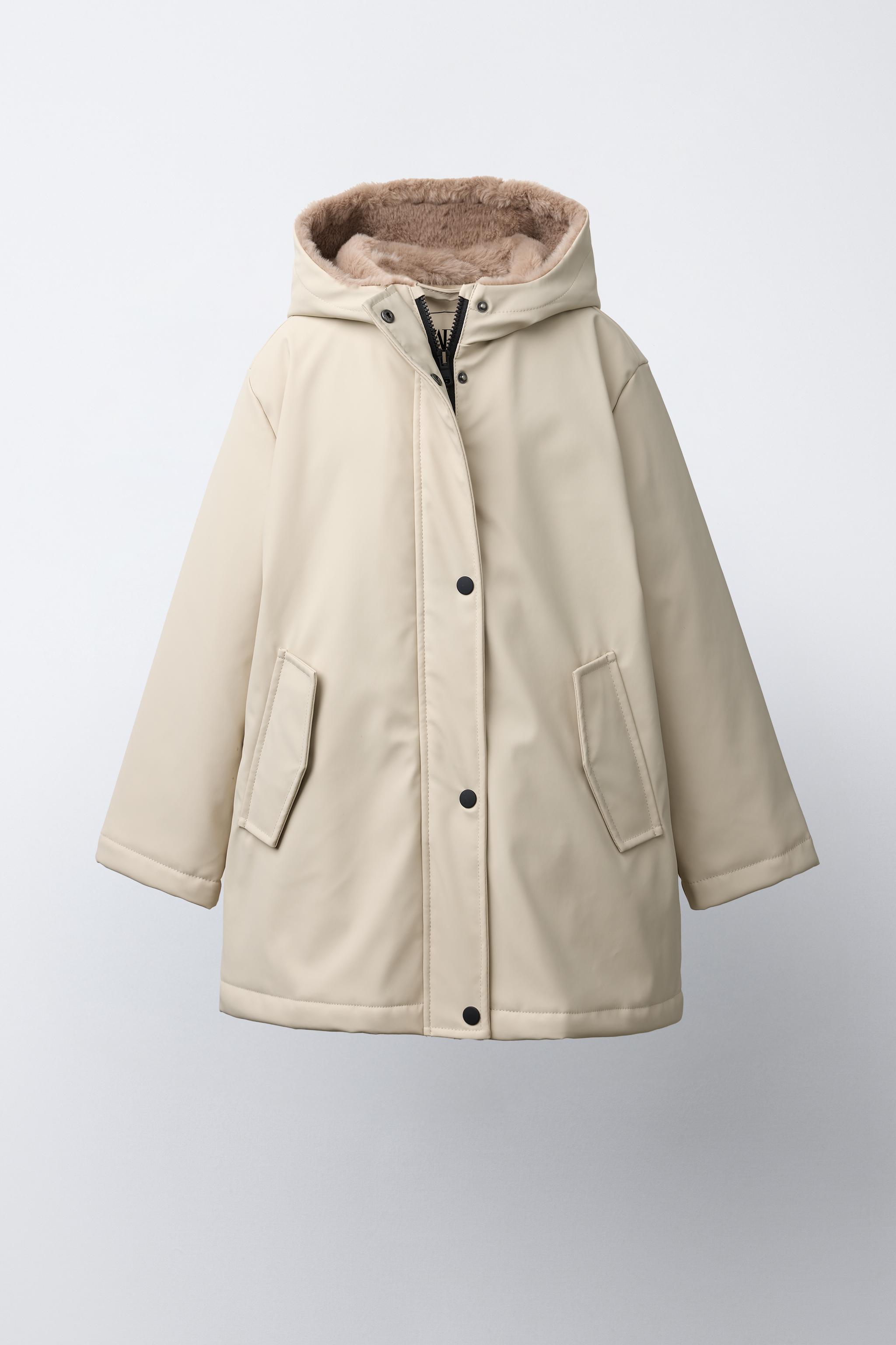 WATER REPELLENT FAUX FUR LINED RUBBERIZED JACKET