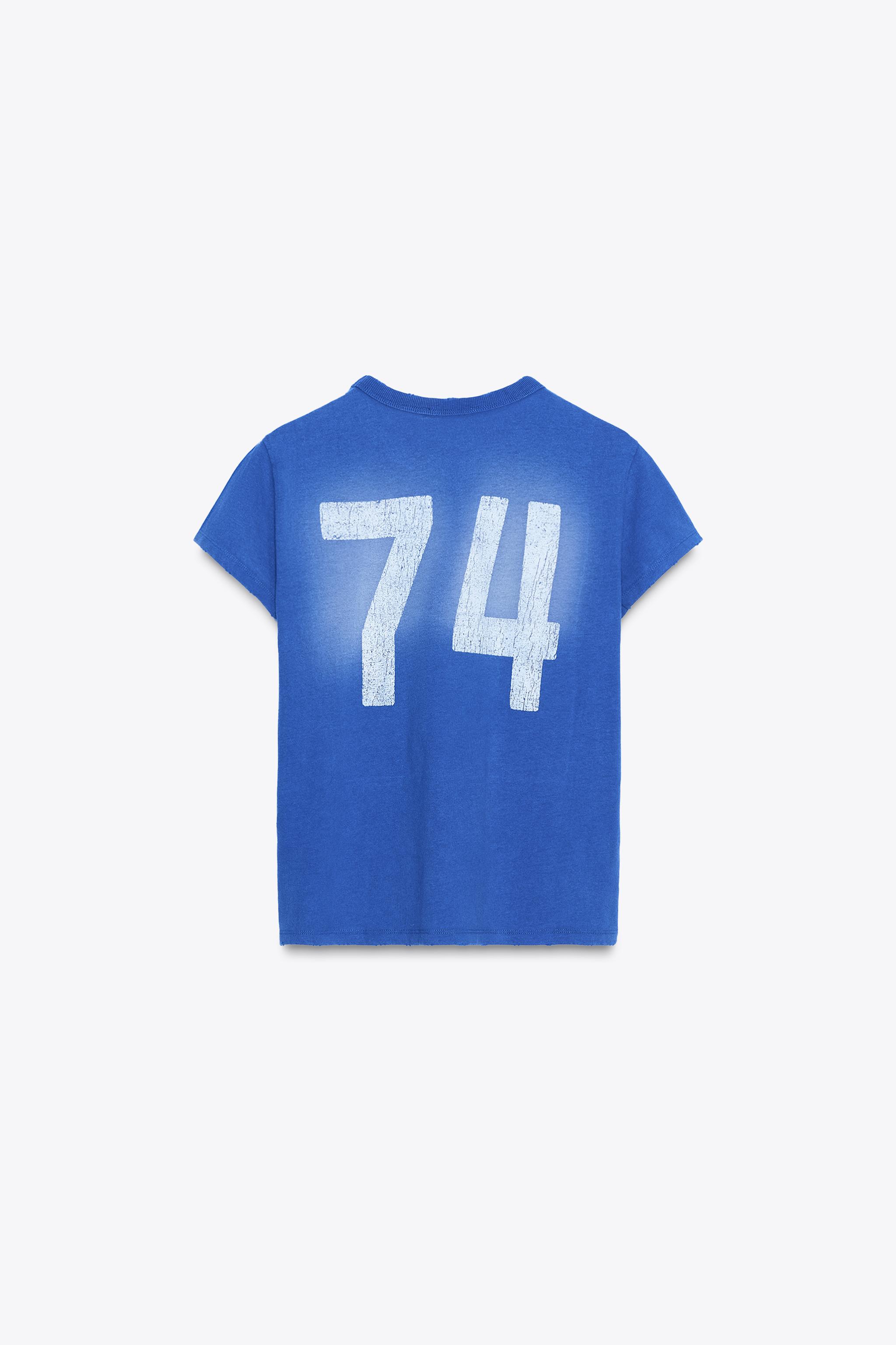 WASHED EFFECT TEXT T-SHIRT