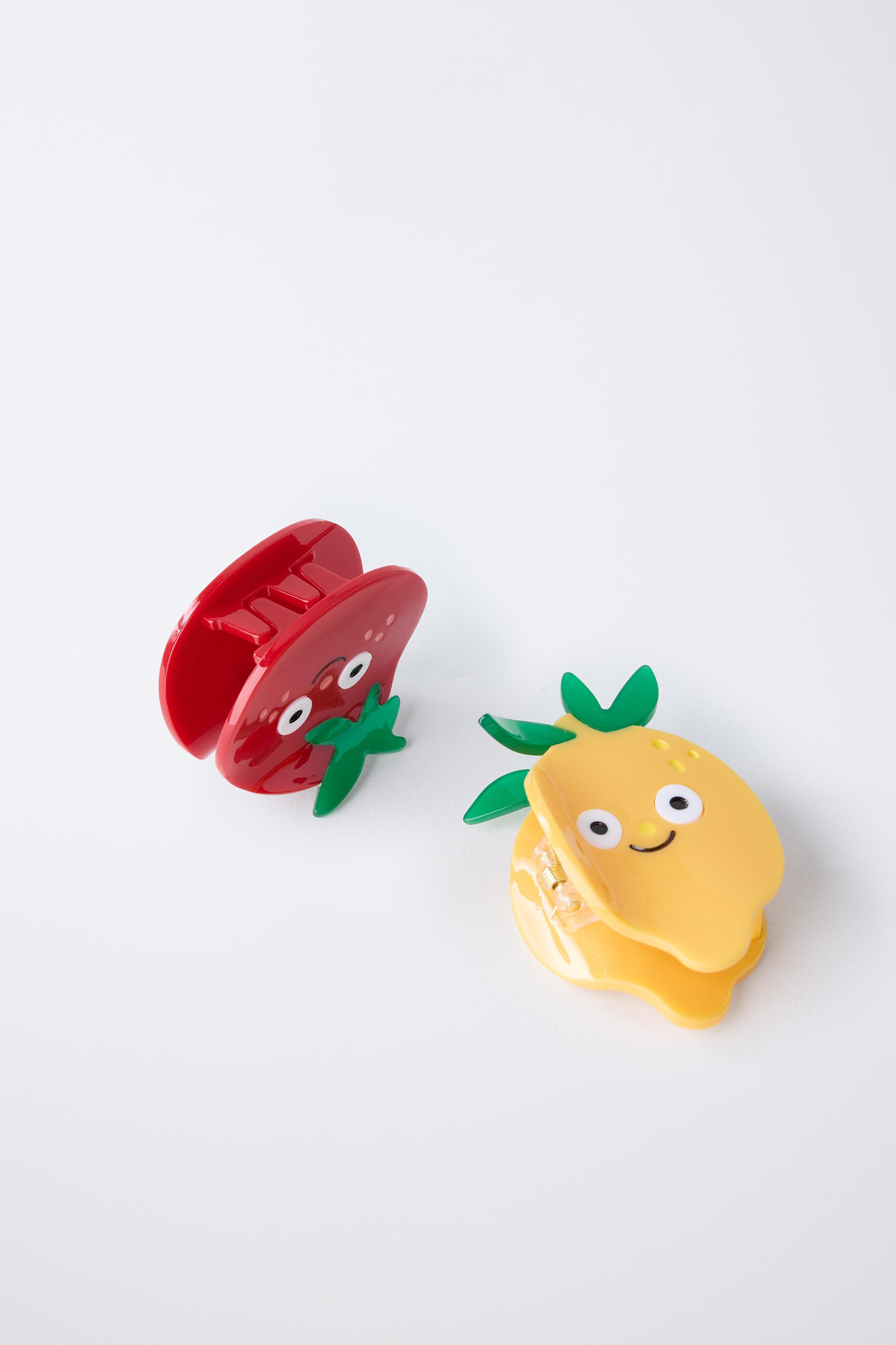 TWO-PACK OF TOMATO AND LEMON HAIR CLIPS