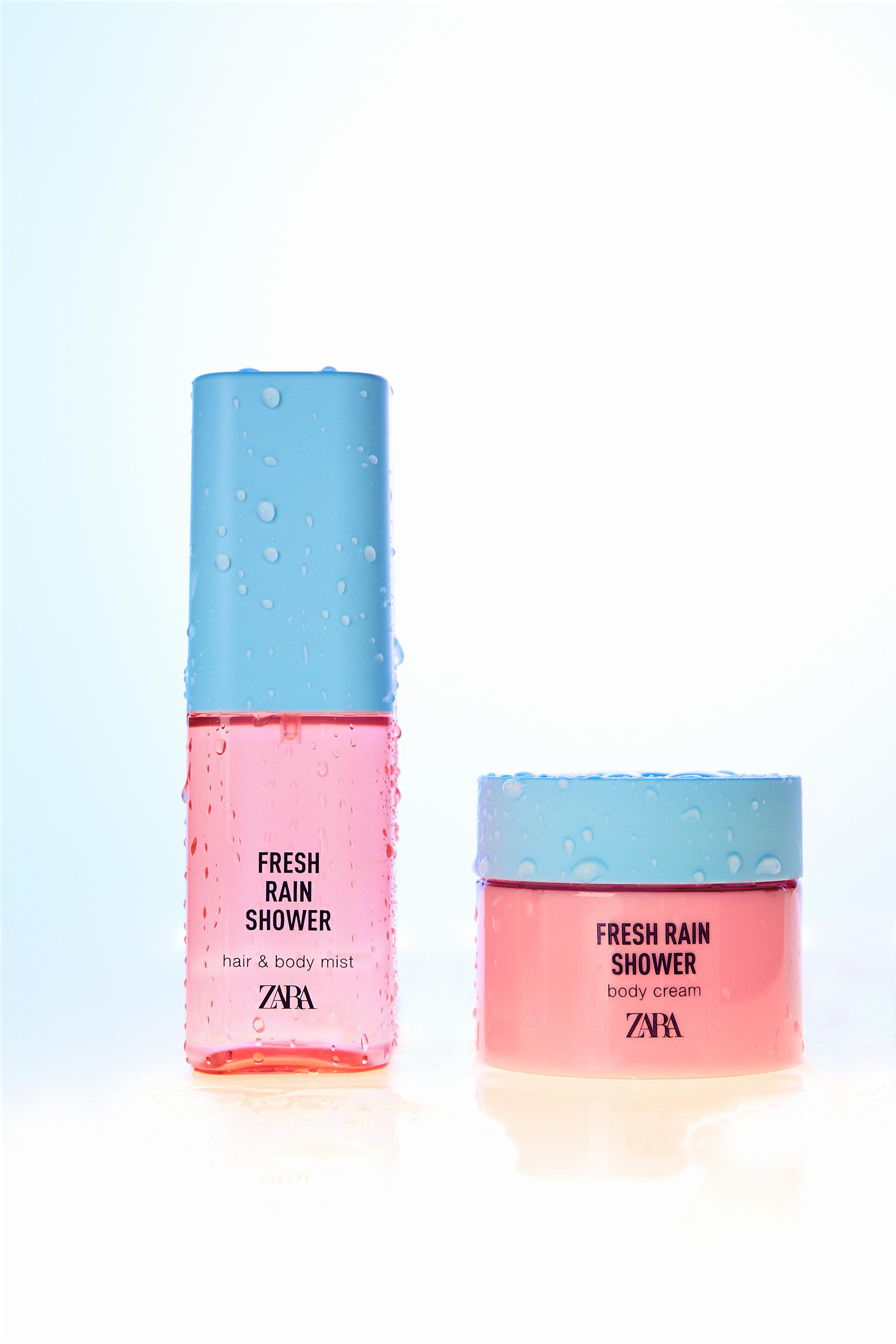 FRESH RAIN SHOWER HAIR & BODY MIST 75ML (2.54 FL.OZ) + BODY CREAM 90ML (3.04 FL.OZ).