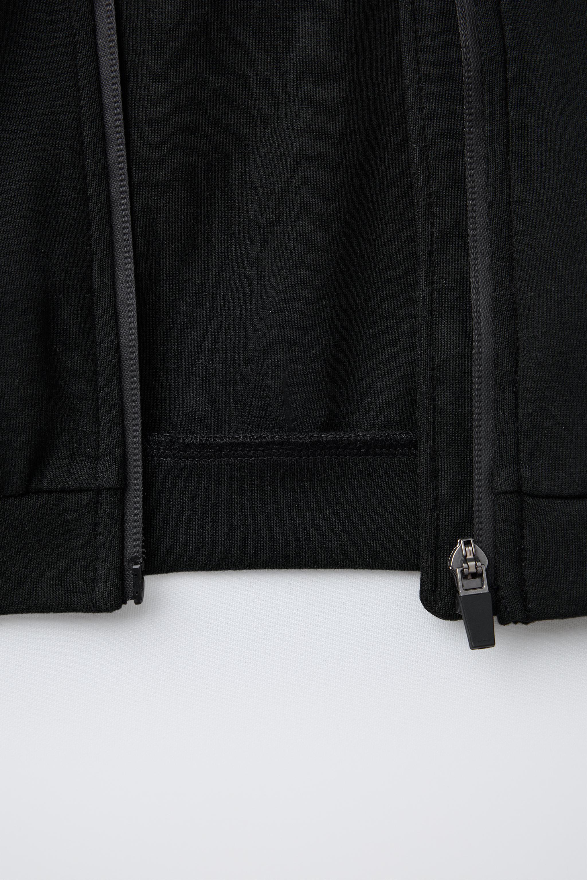 LOGO HOODED INTERLOCK ZIP-UP SWEATSHIRT