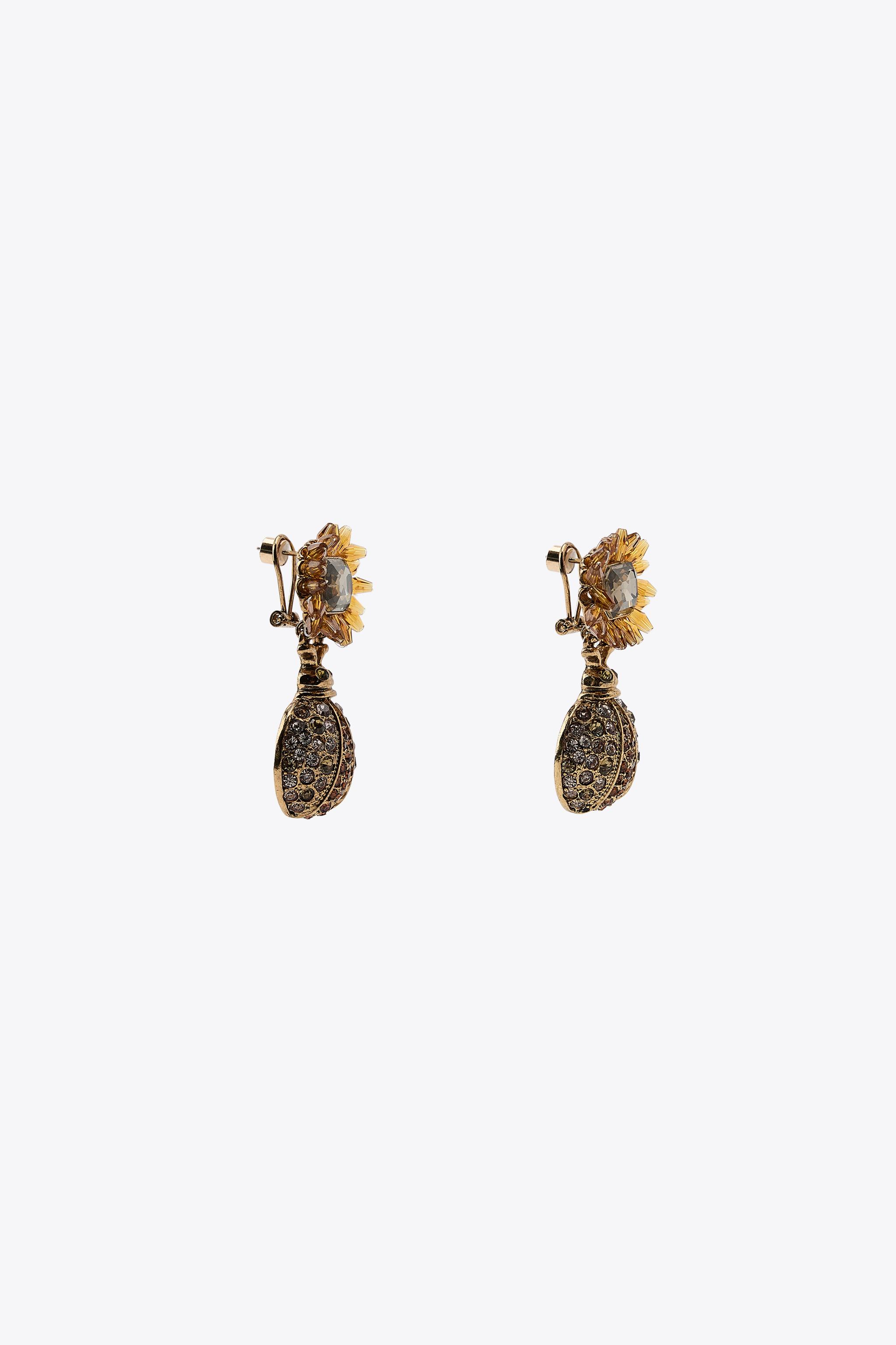 SUNFLOWER BEE JEWEL EARRINGS